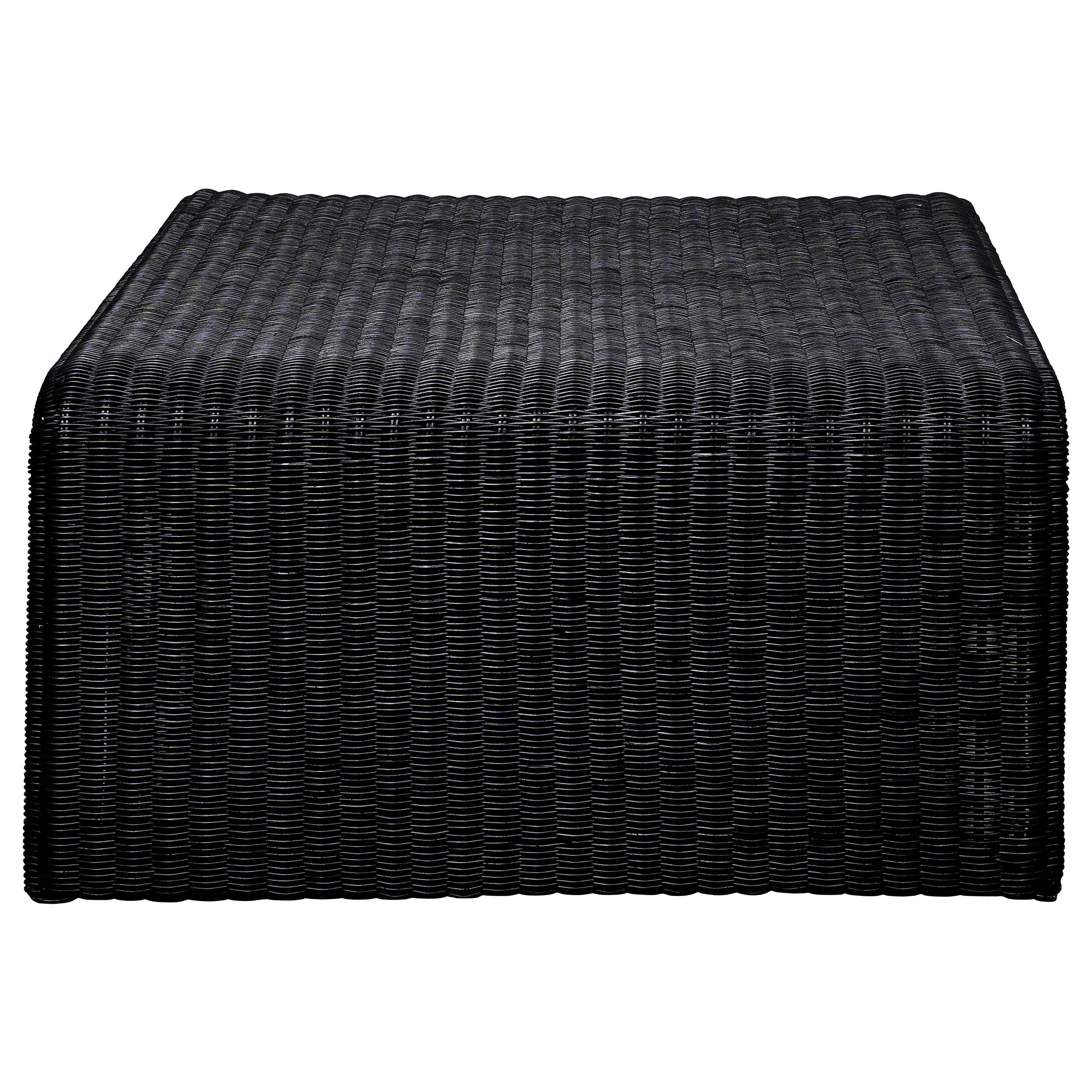  Coaster Furniture Cahya 708518 Woven Rattan Square Coffee Table - Black IMAGE 5