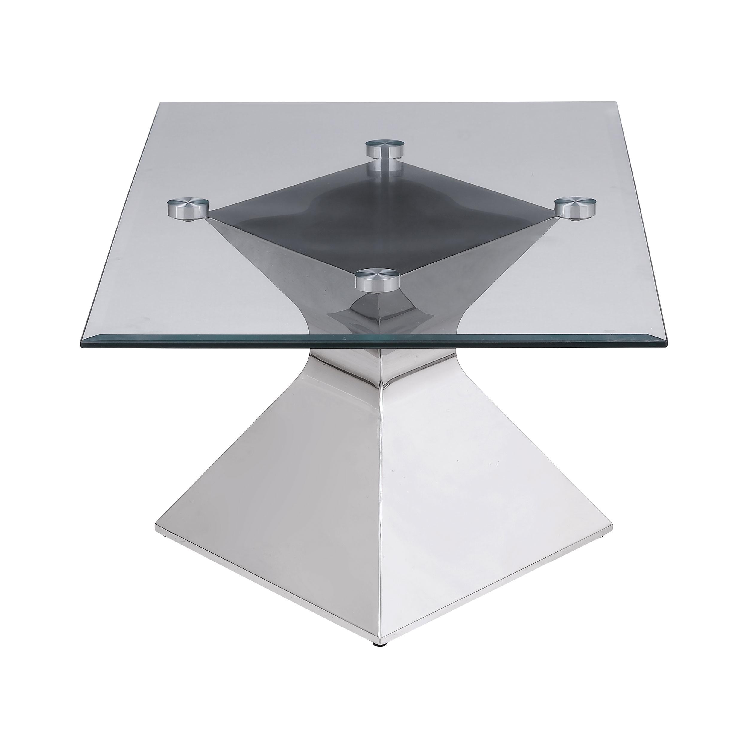  Coaster Furniture Jenny 710208 Glass Top Stainless Steel Coffee Table - Chrome IMAGE 5