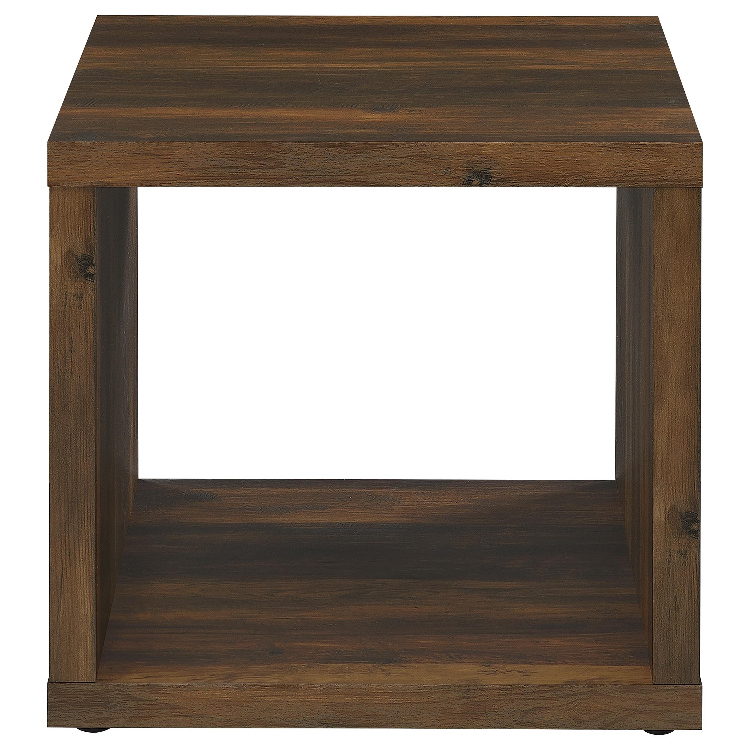  Coaster Furniture Frisco 710507 Square Engineered Wood Side End Table - Dark Pine IMAGE 3
