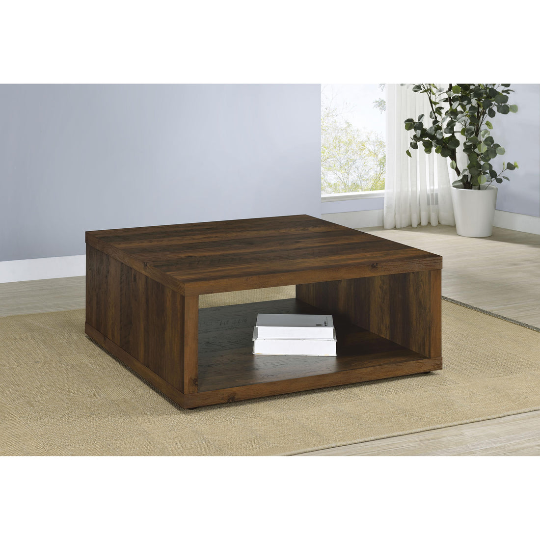  Coaster Furniture Frisco 710508 Square Engineered Wood Coffee Table - Dark Pine IMAGE 1