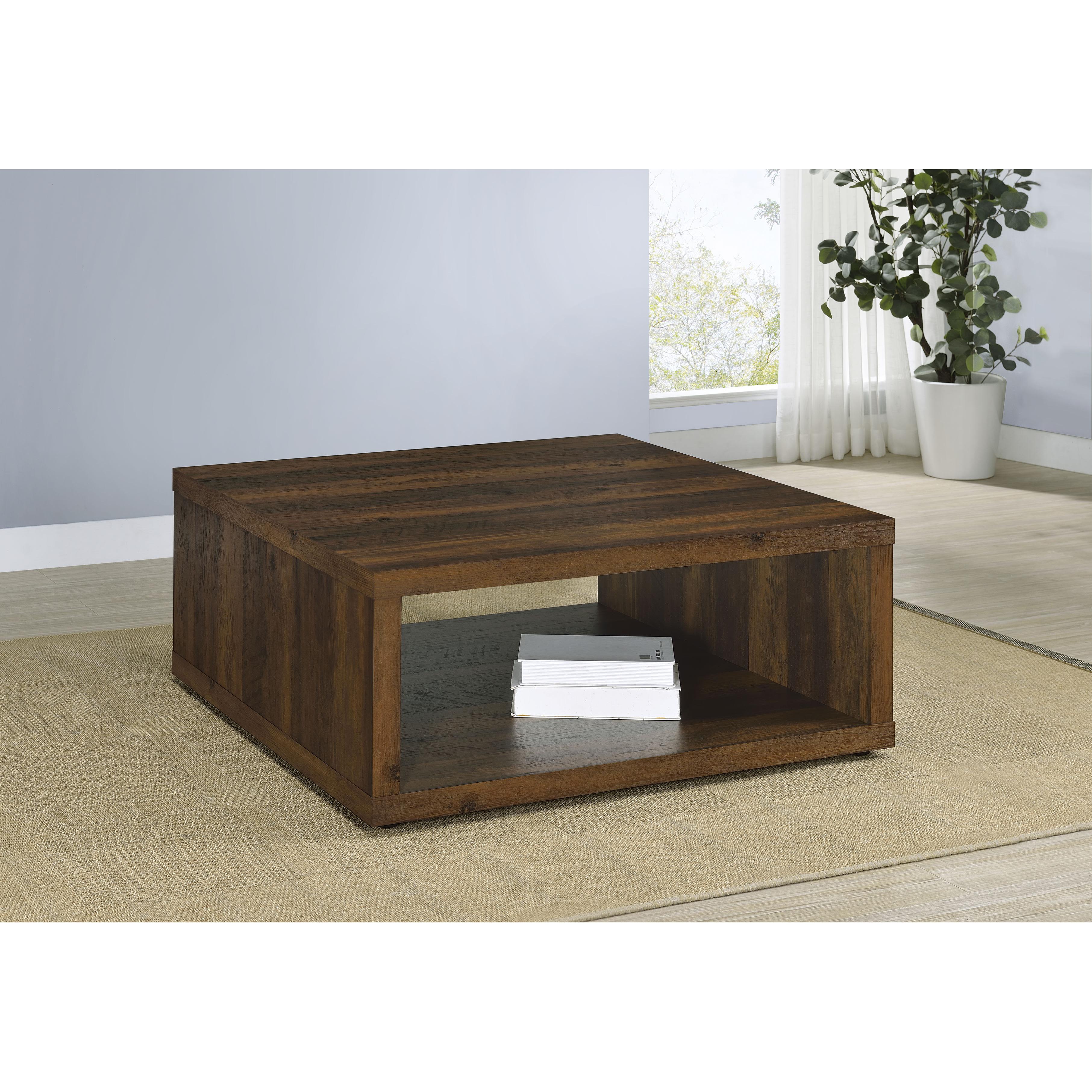  Coaster Furniture Frisco 710508 Square Engineered Wood Coffee Table - Dark Pine IMAGE 2