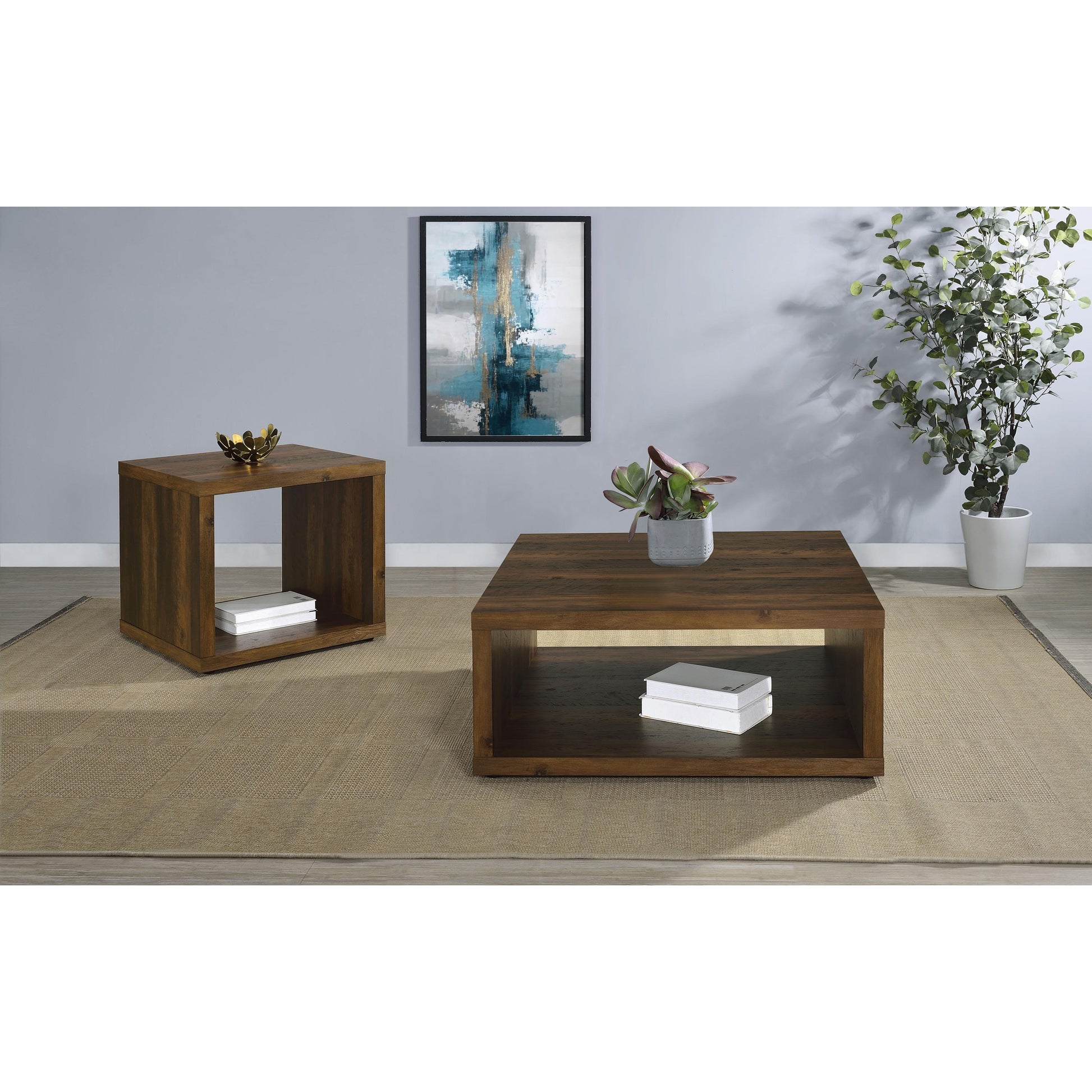  Coaster Furniture Frisco 710508 Square Engineered Wood Coffee Table - Dark Pine IMAGE 7