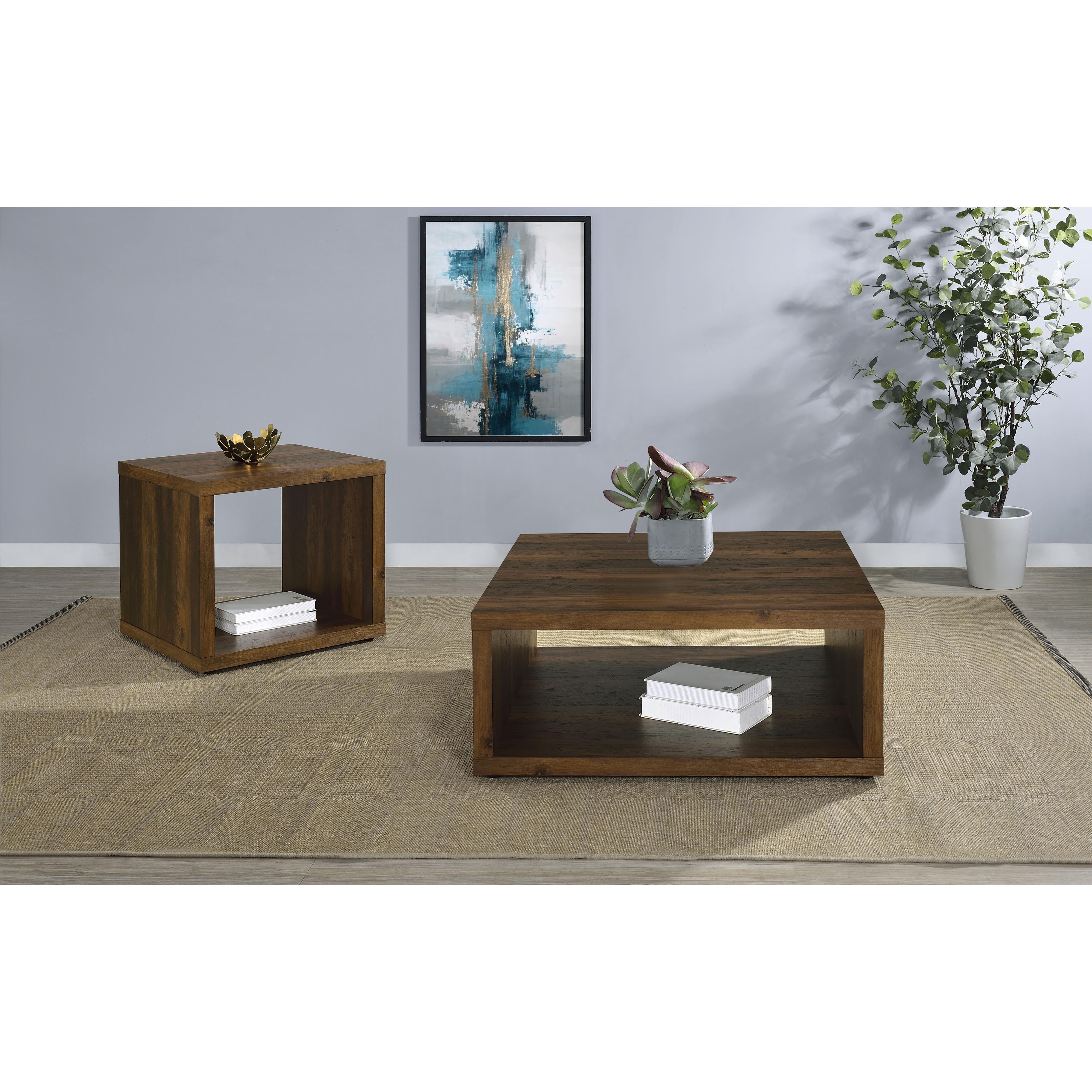  Coaster Furniture Frisco 710508 Square Engineered Wood Coffee Table - Dark Pine IMAGE 7