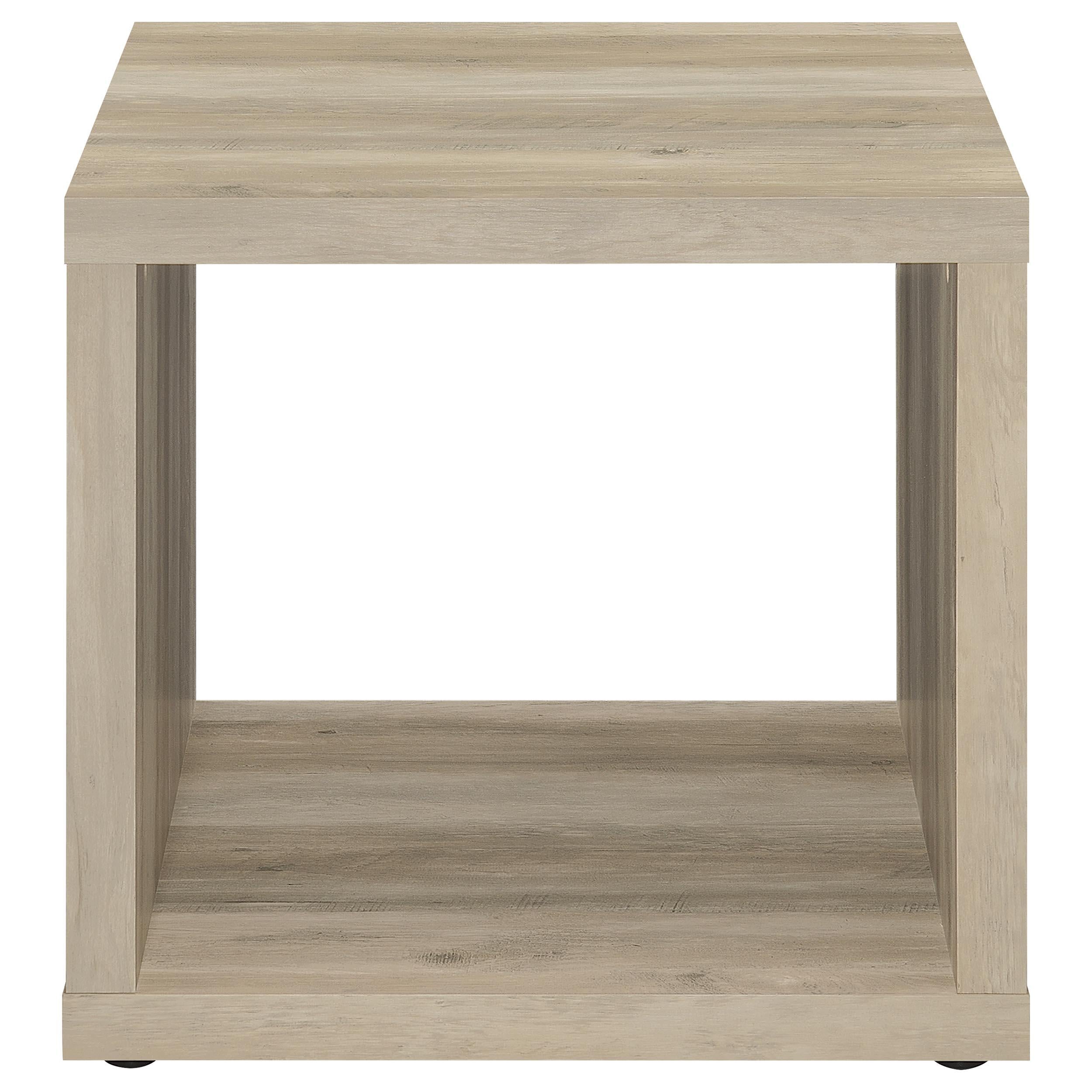  Coaster Furniture Frisco 710517 Square Engineered Wood Side End Table - Distressed Pine IMAGE 3