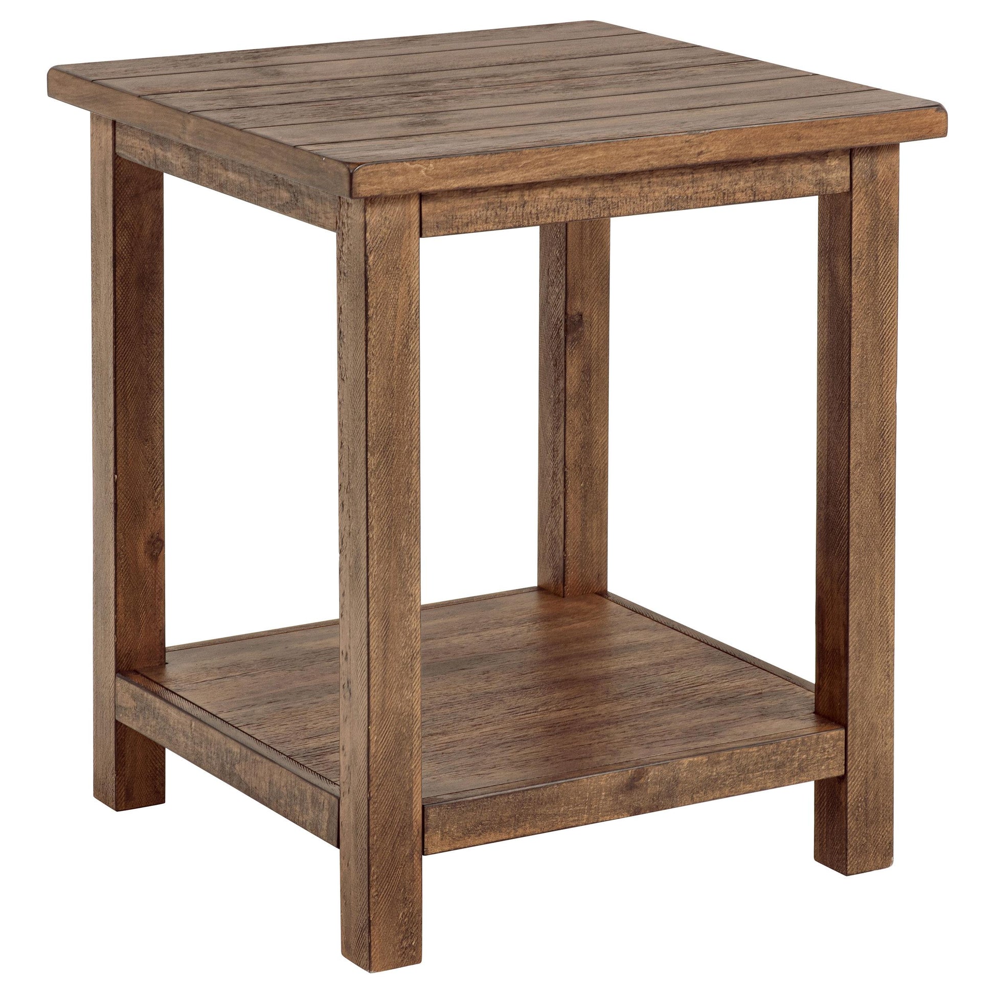  Coaster Furniture Payne 710546 Wood End Table with Shelf - Distressed Brown IMAGE 1