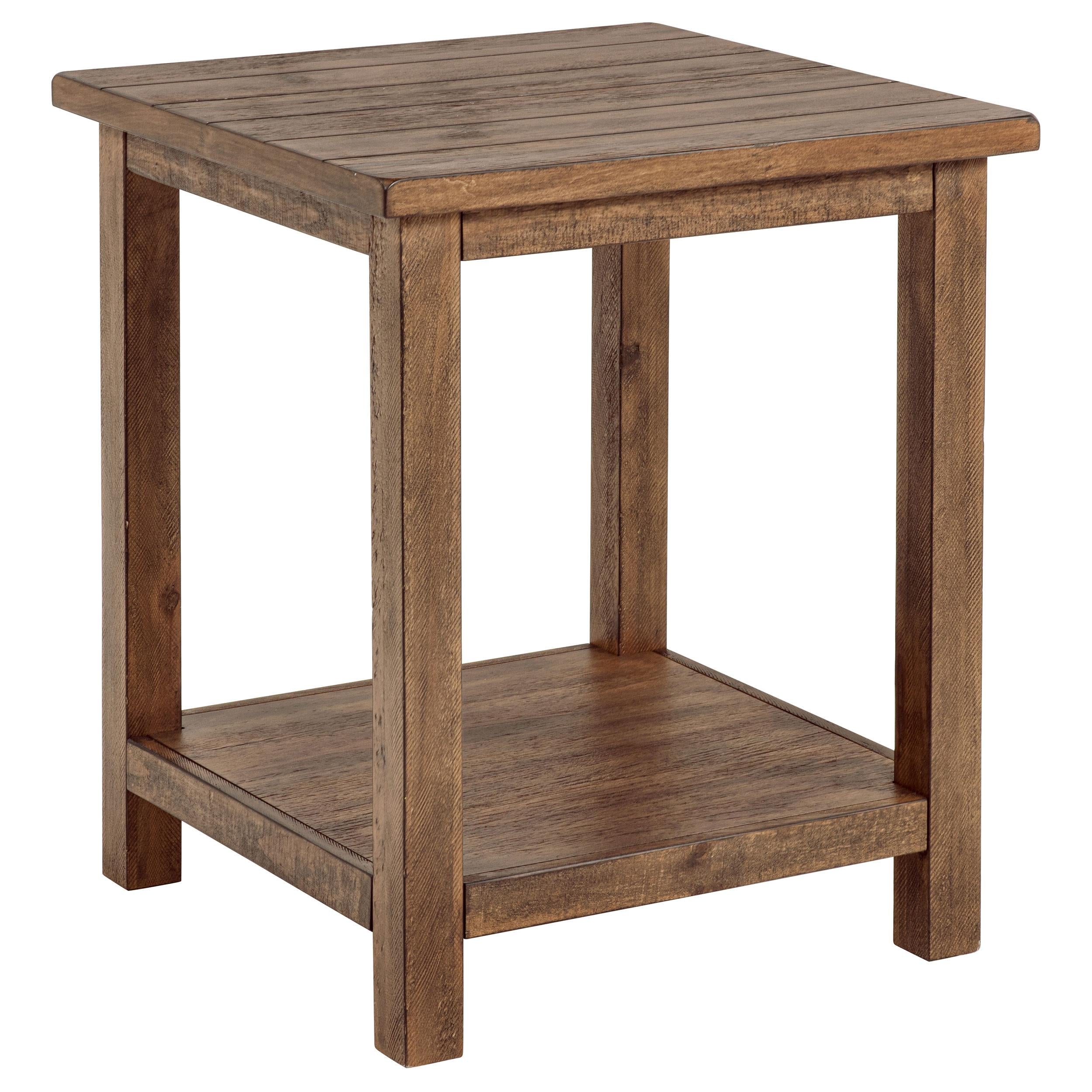  Coaster Furniture Payne 710546 Wood End Table with Shelf - Distressed Brown IMAGE 1