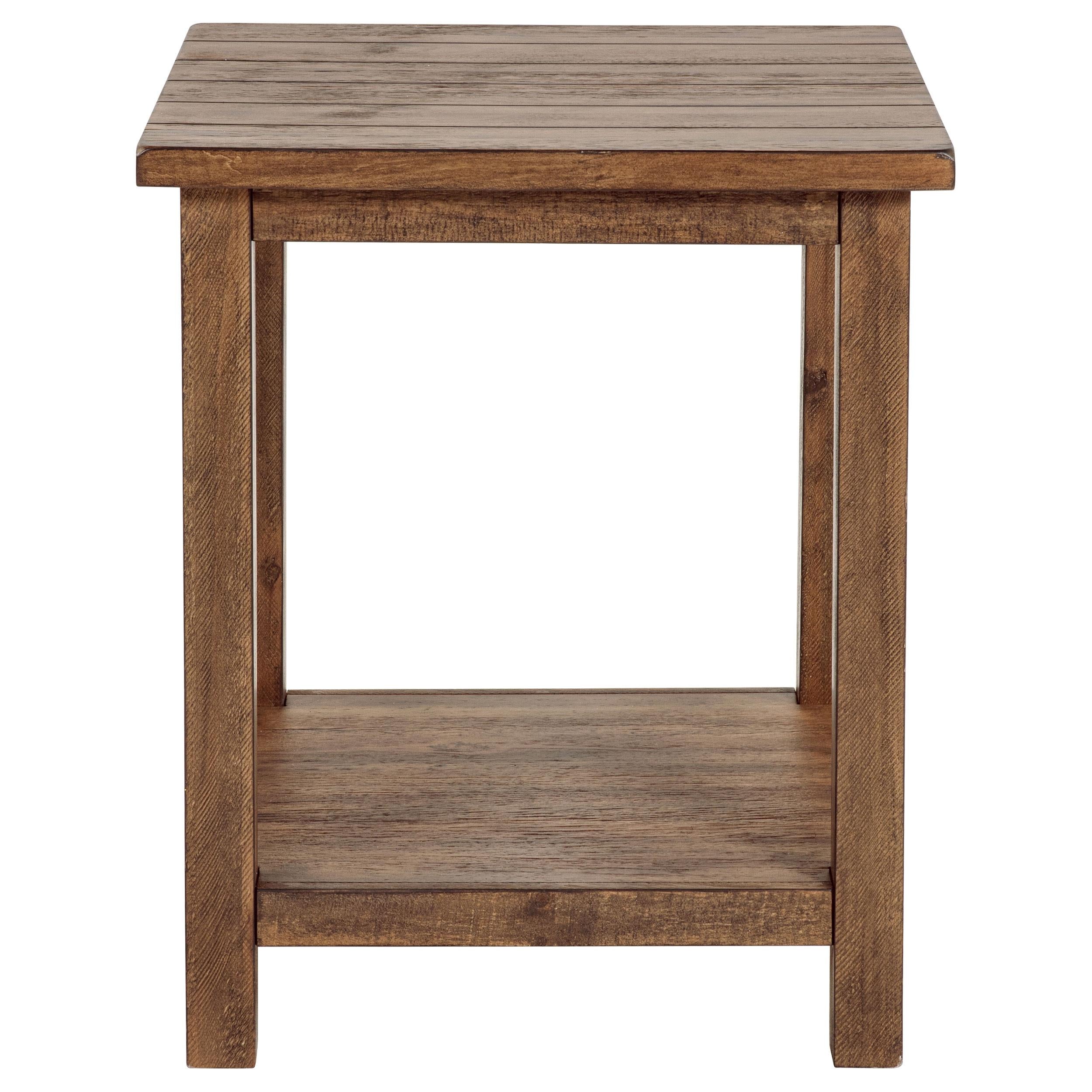  Coaster Furniture Payne 710546 Wood End Table with Shelf - Distressed Brown IMAGE 2