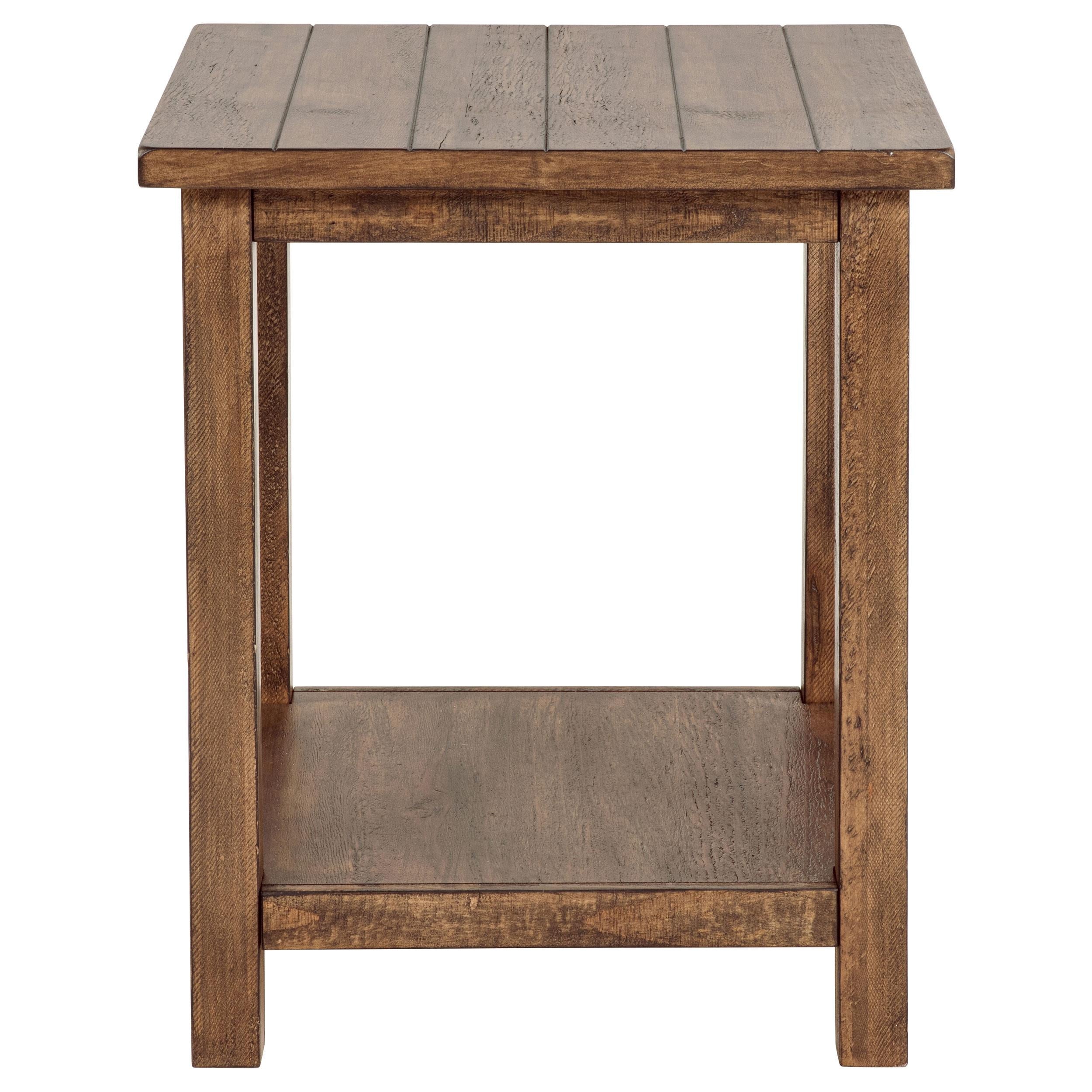  Coaster Furniture Payne 710546 Wood End Table with Shelf - Distressed Brown IMAGE 3