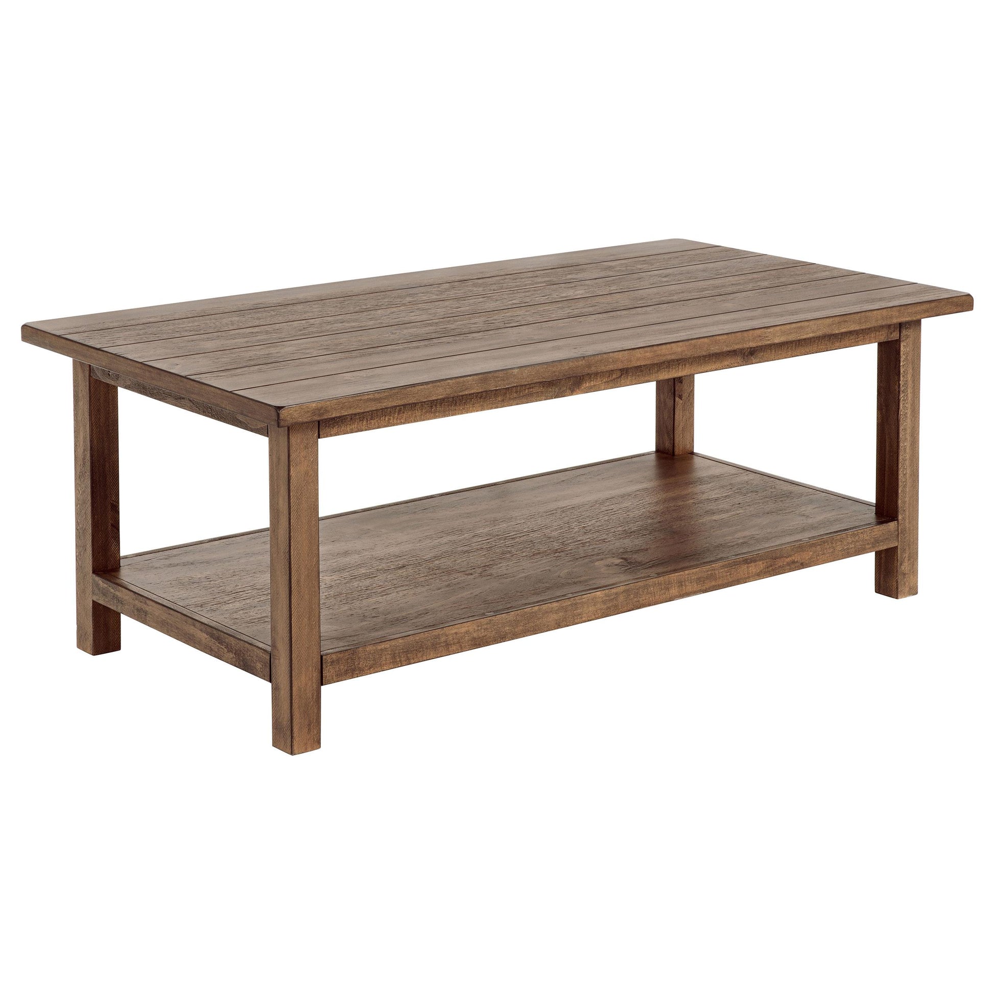  Coaster Furniture Payne 710548 Wood Coffee Table with Shelf - Distressed Brown IMAGE 1