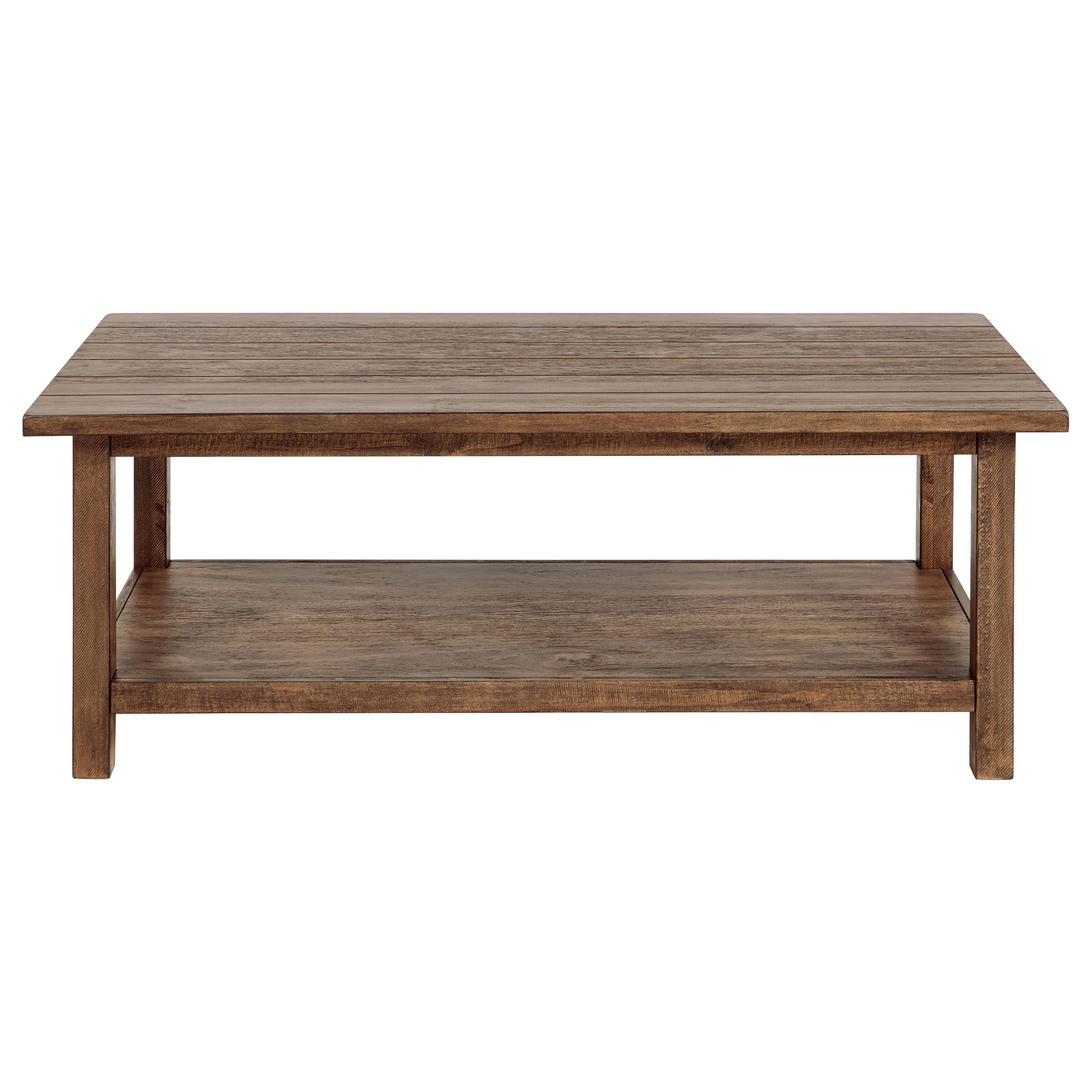  Coaster Furniture Payne 710548 Wood Coffee Table with Shelf - Distressed Brown IMAGE 2
