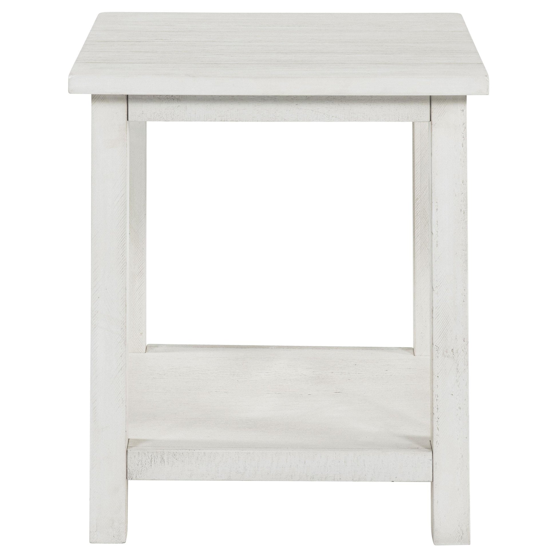  Coaster Furniture Payne 710556 Wood End Table with Shelf - Distressed White IMAGE 2
