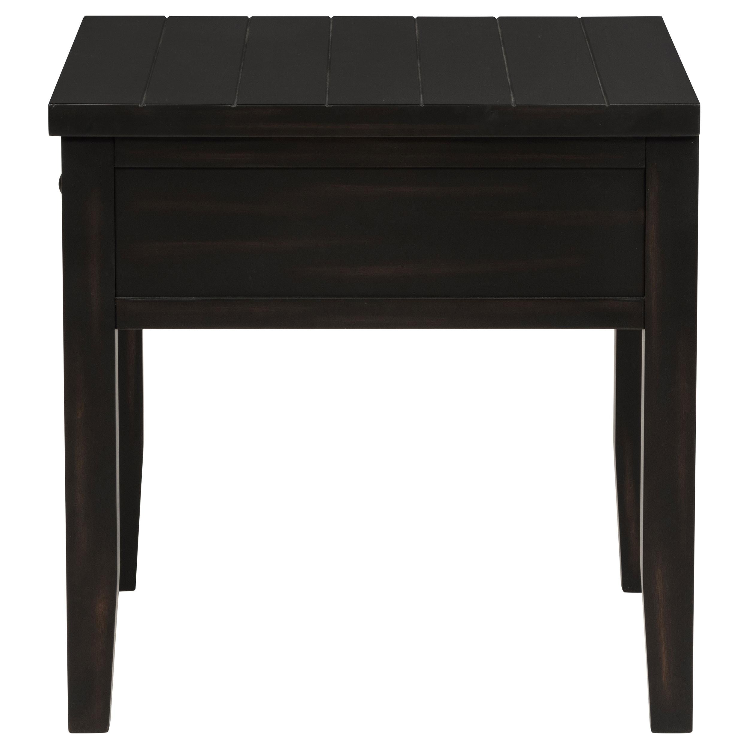  Coaster Furniture Concord 710577 1-Drawer Square End Table - Distressed Java IMAGE 5