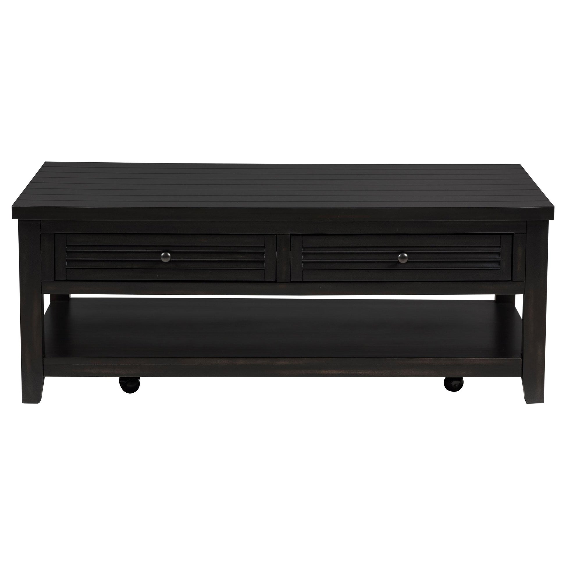  Coaster Furniture Concord 710578 2-Drawer Rectangular Coffee Table - Distressed Java IMAGE 4