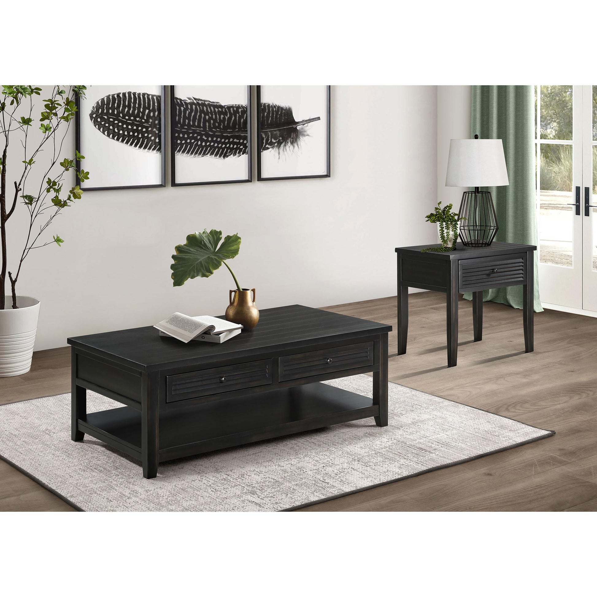  Coaster Furniture Concord 710578 2-Drawer Rectangular Coffee Table - Distressed Java IMAGE 8
