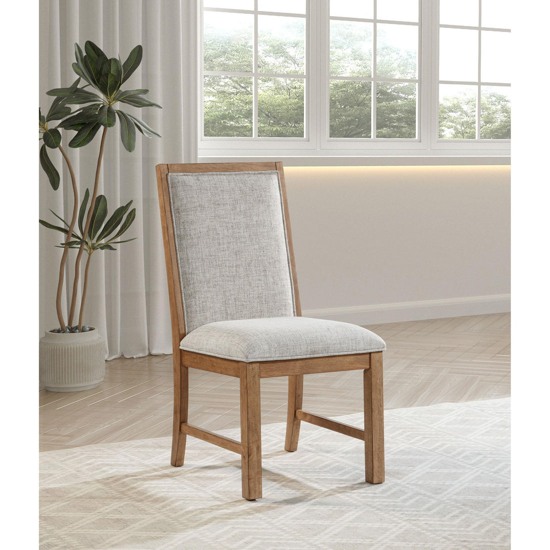  Coaster Furniture Bruner 109102 Upholstered Side Chair - Natural Brown IMAGE 1