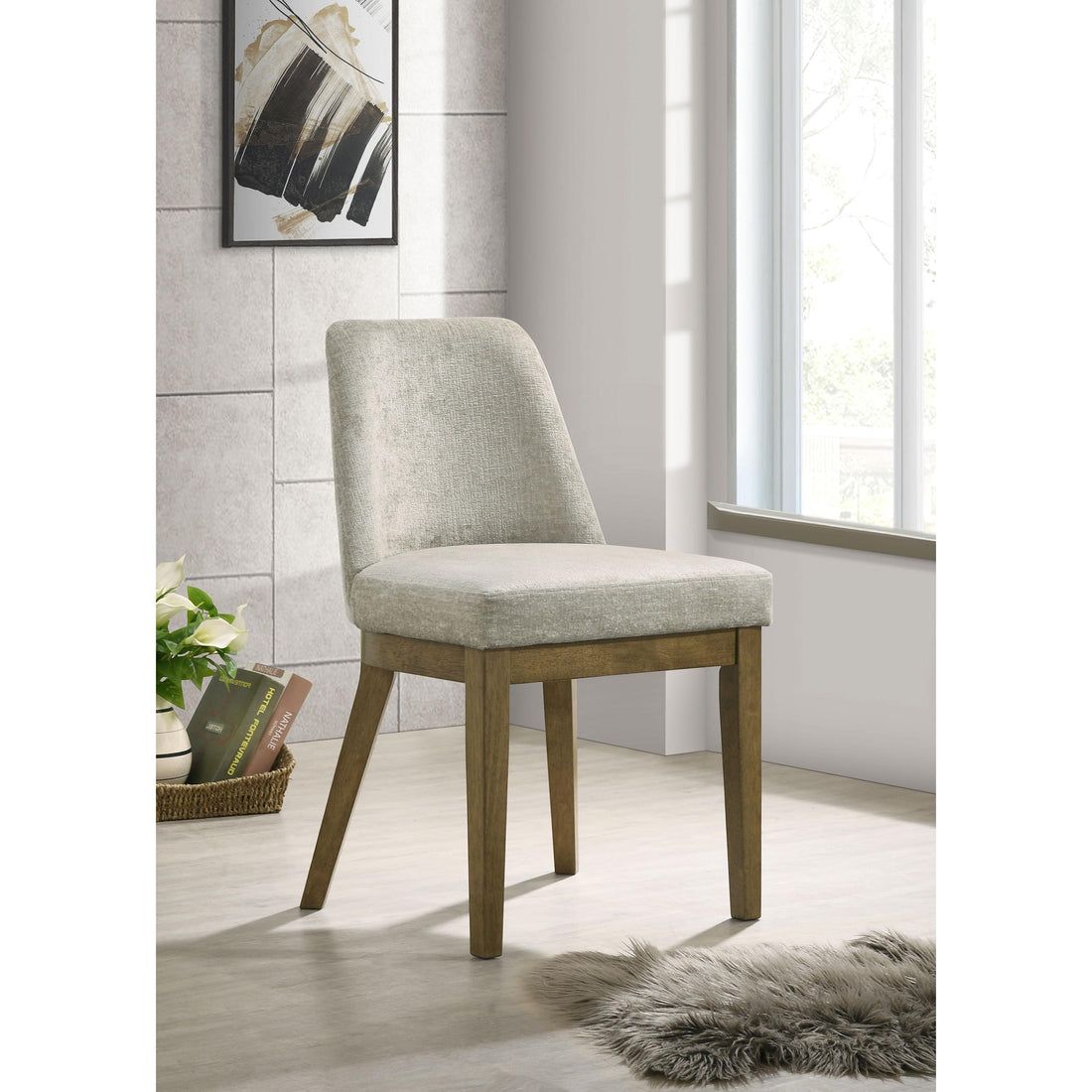  Coaster Furniture Castlewood 109352 Upholstered Side Chair - Light Tan IMAGE 1