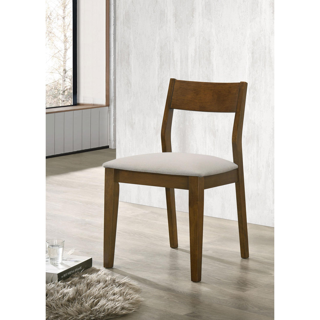  Coaster Furniture Almonte 108922 Dining Chair Upholstered Seat - Dark Brown IMAGE 1