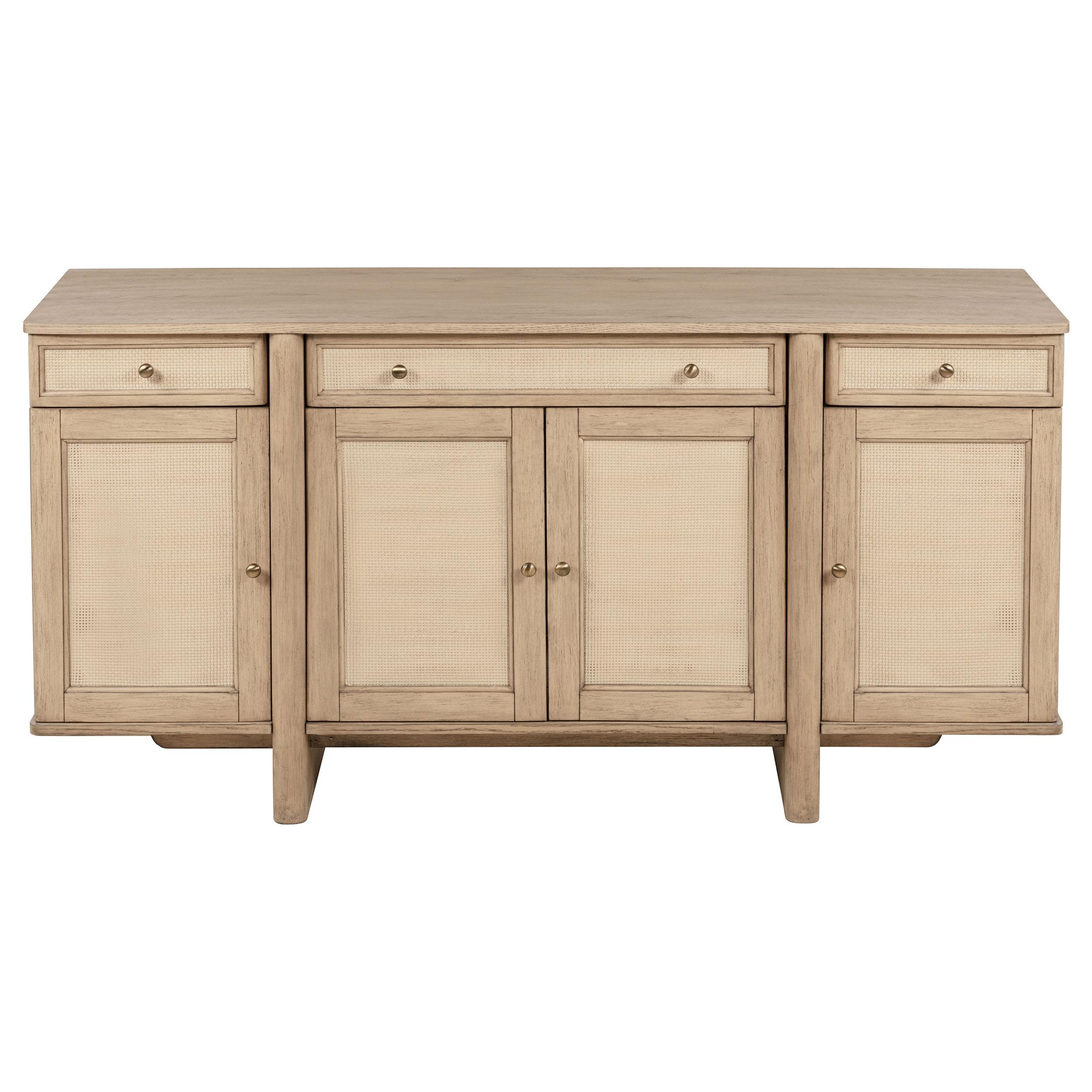  Coaster Furniture Kailani 109385 4-Door Cane Sideboard Buffet Cabinet - Beige Oak IMAGE 3