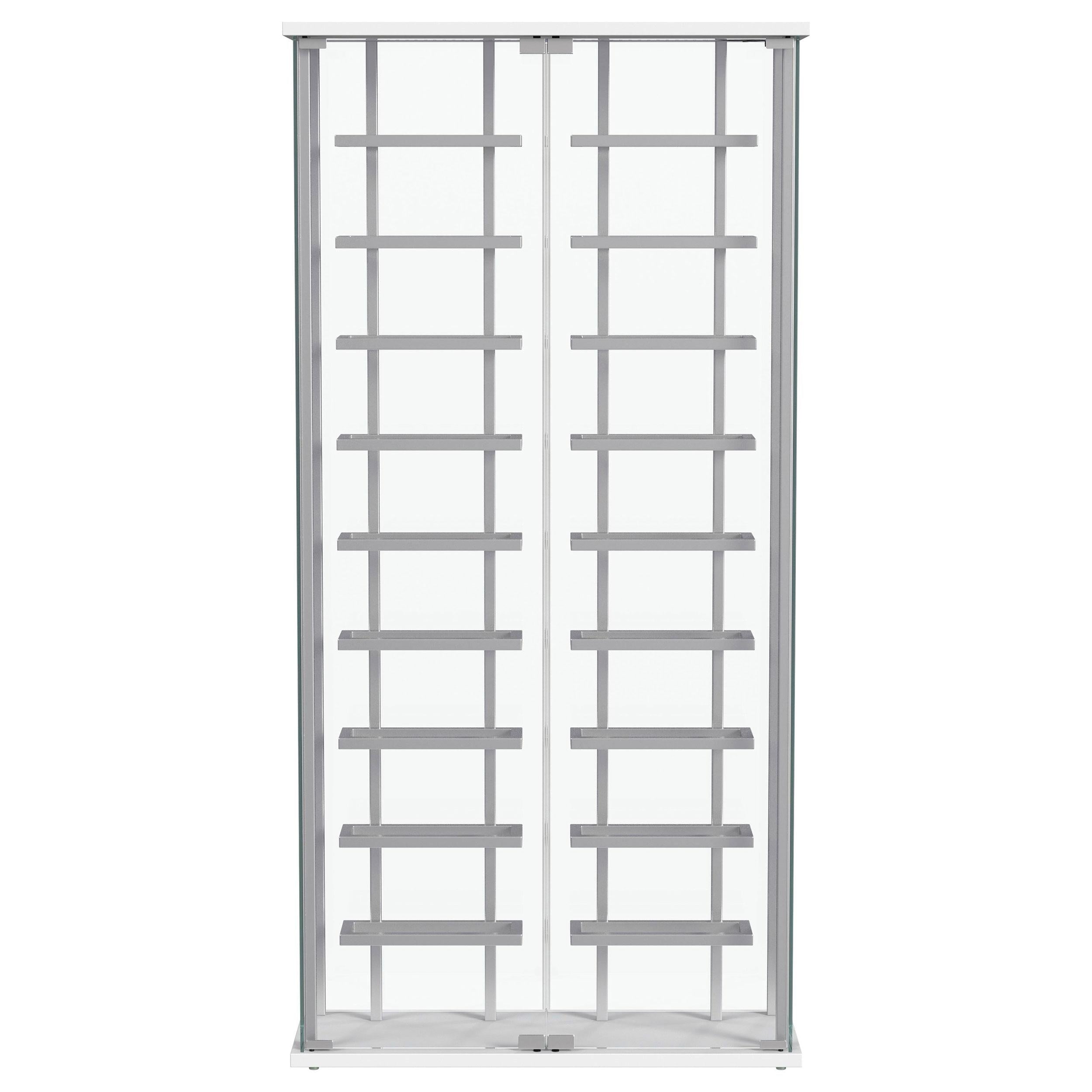  Coaster Furniture Montara 182037 Tempered Glass Wine Storage LED Curio Cabinet - Chrome IMAGE 12