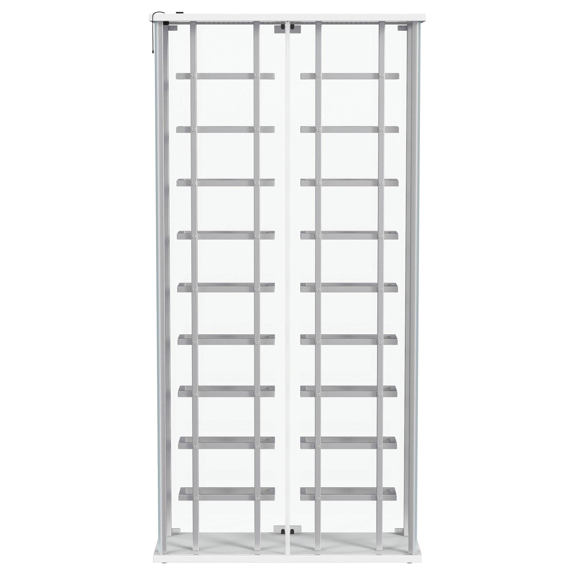  Coaster Furniture Montara 182037 Tempered Glass Wine Storage LED Curio Cabinet - Chrome IMAGE 14