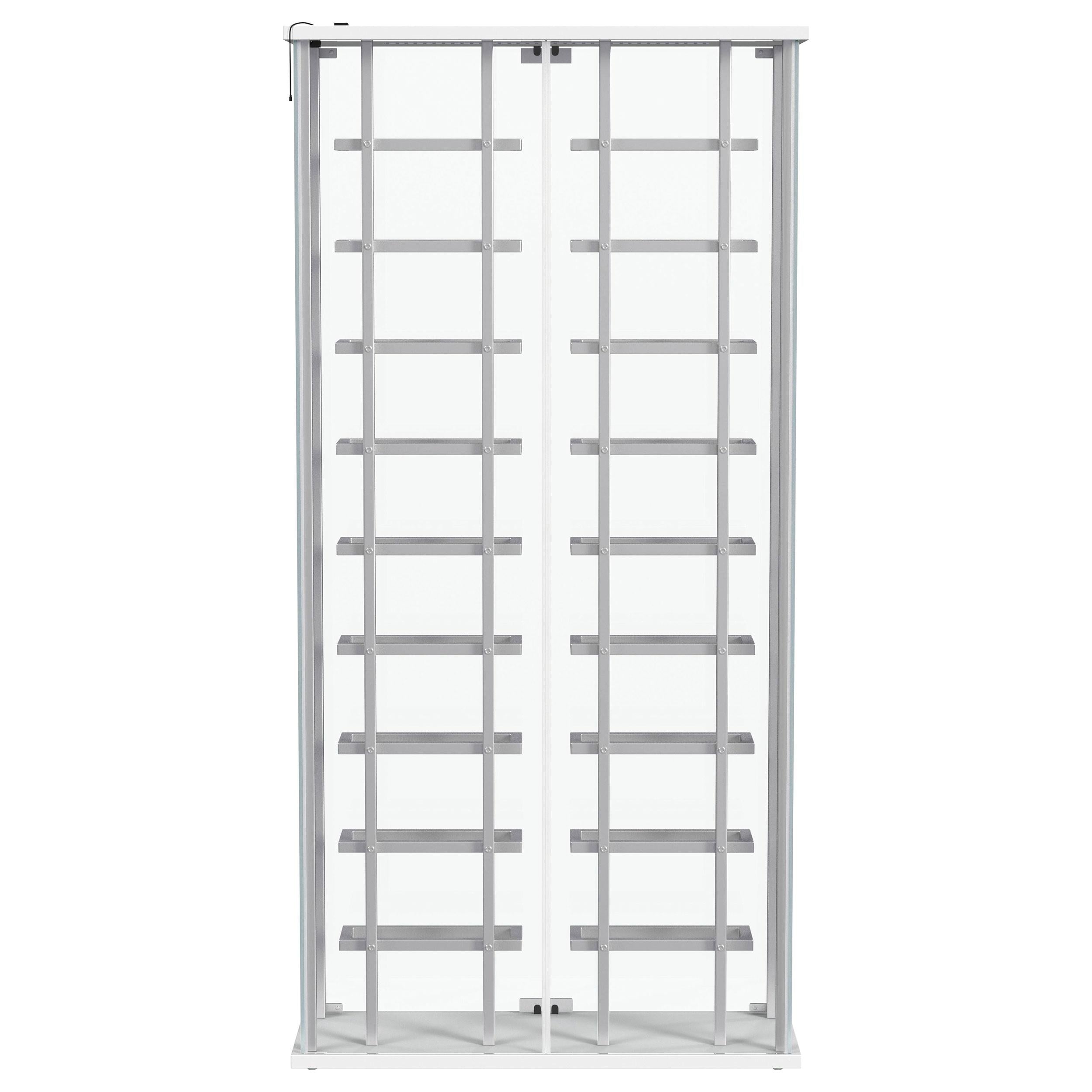  Coaster Furniture Montara 182037 Tempered Glass Wine Storage LED Curio Cabinet - Chrome IMAGE 14