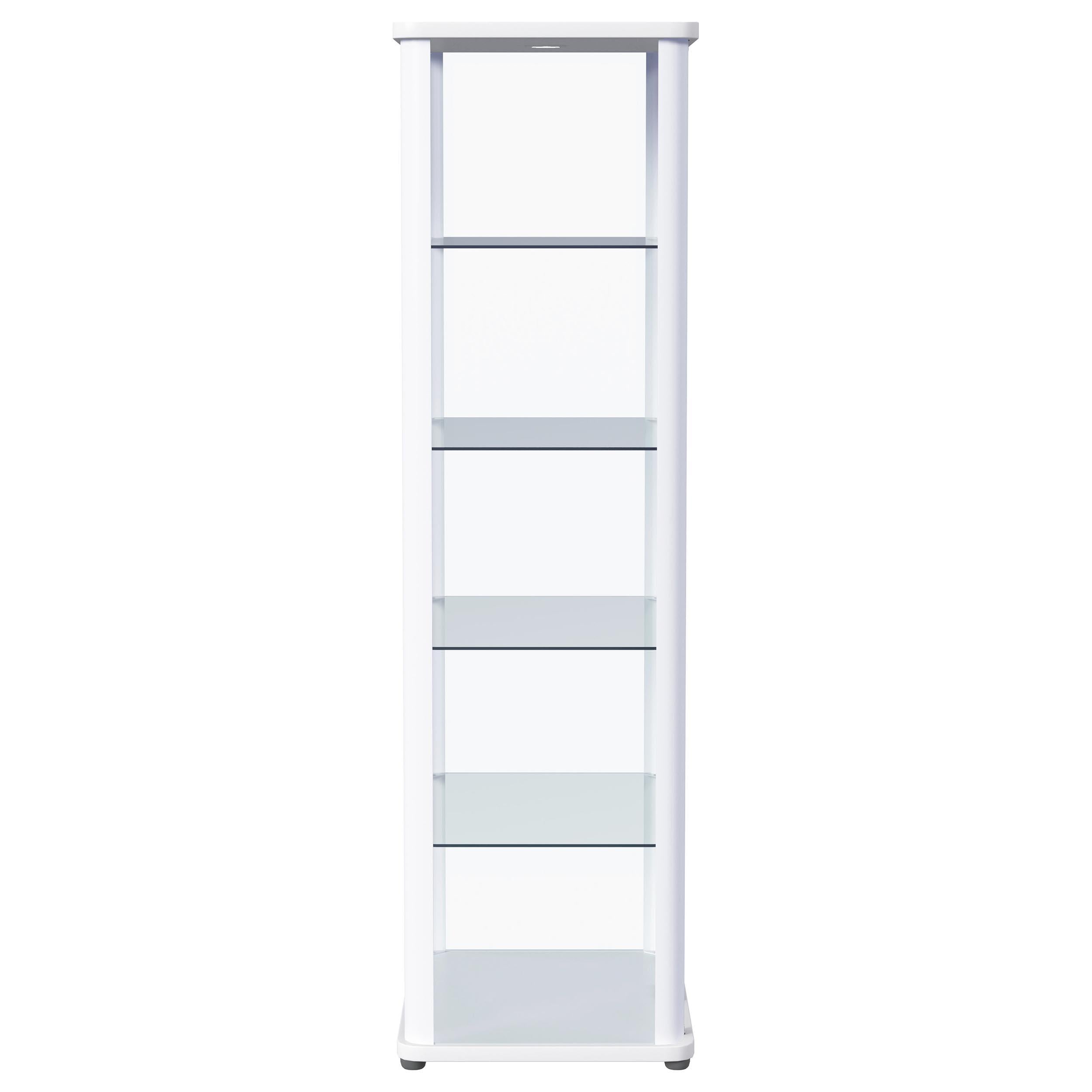  Coaster Furniture Aero 950399 5-shelf Display Curio Cabinet with LED Lighting - White IMAGE 11
