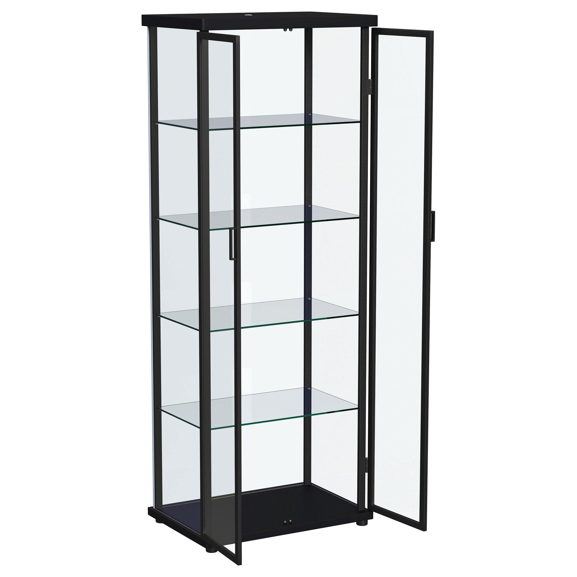  Coaster Furniture Aero 950400 4-shelf Display Curio Cabinet with LED Lighting - Black IMAGE 5