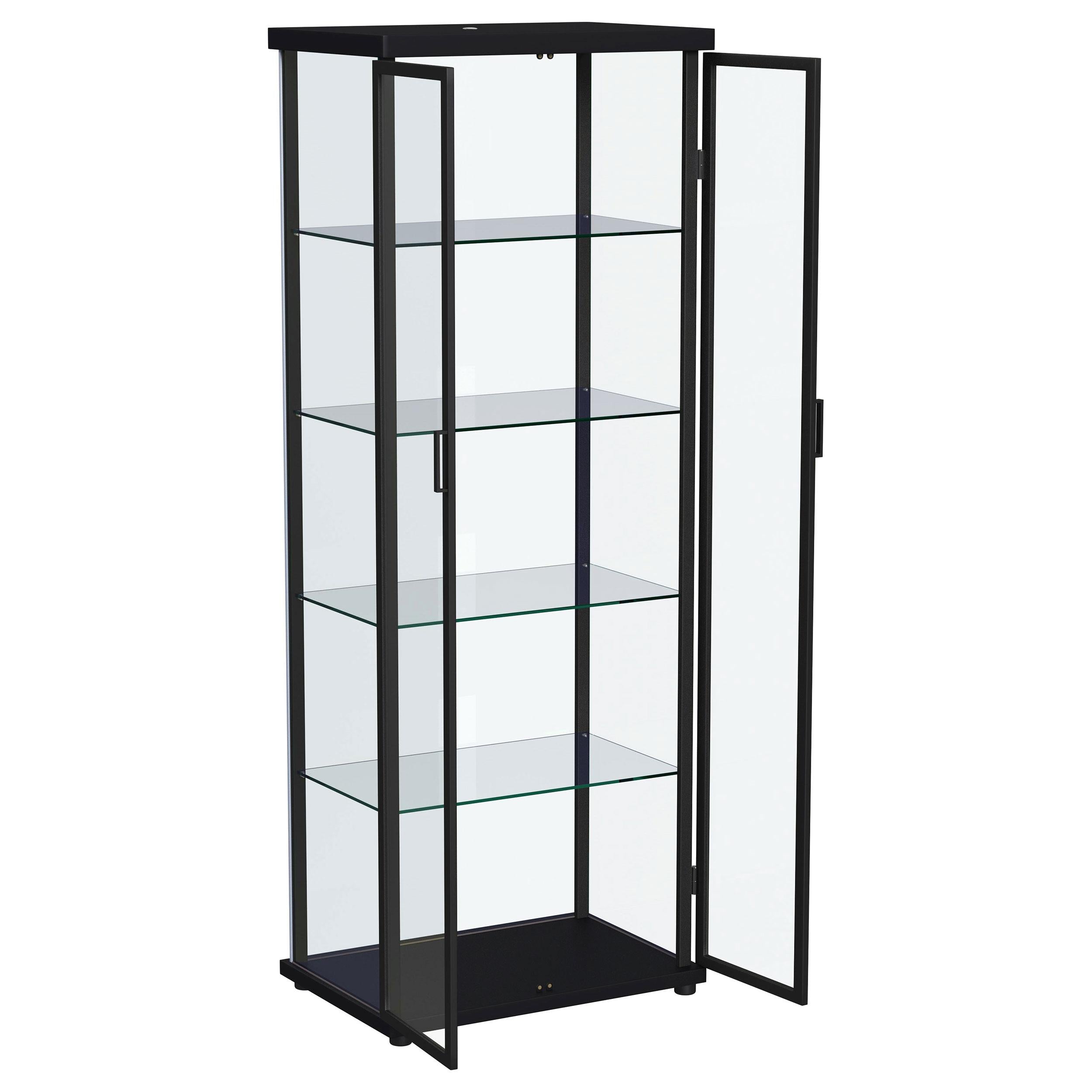  Coaster Furniture Aero 950400 4-shelf Display Curio Cabinet with LED Lighting - Black IMAGE 5