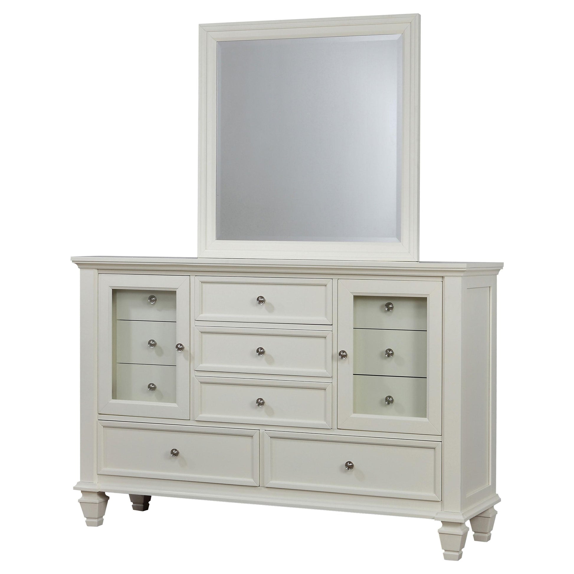  Coaster Furniture Sandy Beach 201303M 11-Drawer Dresser with Mirror - Cream White IMAGE 4