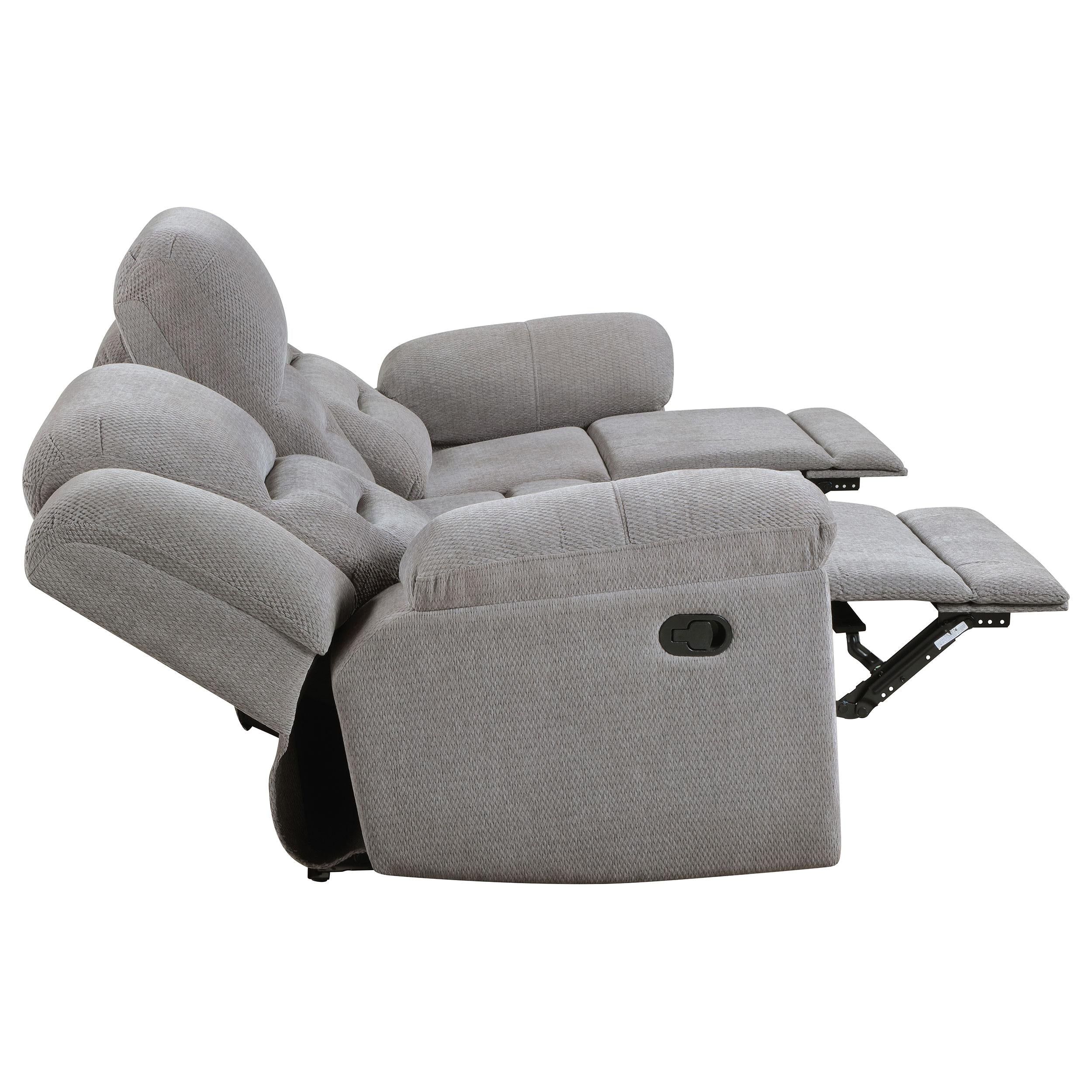  Coaster Furniture Gilson 602551 Chenille Upholstered Reclining Sofa - Grey IMAGE 8