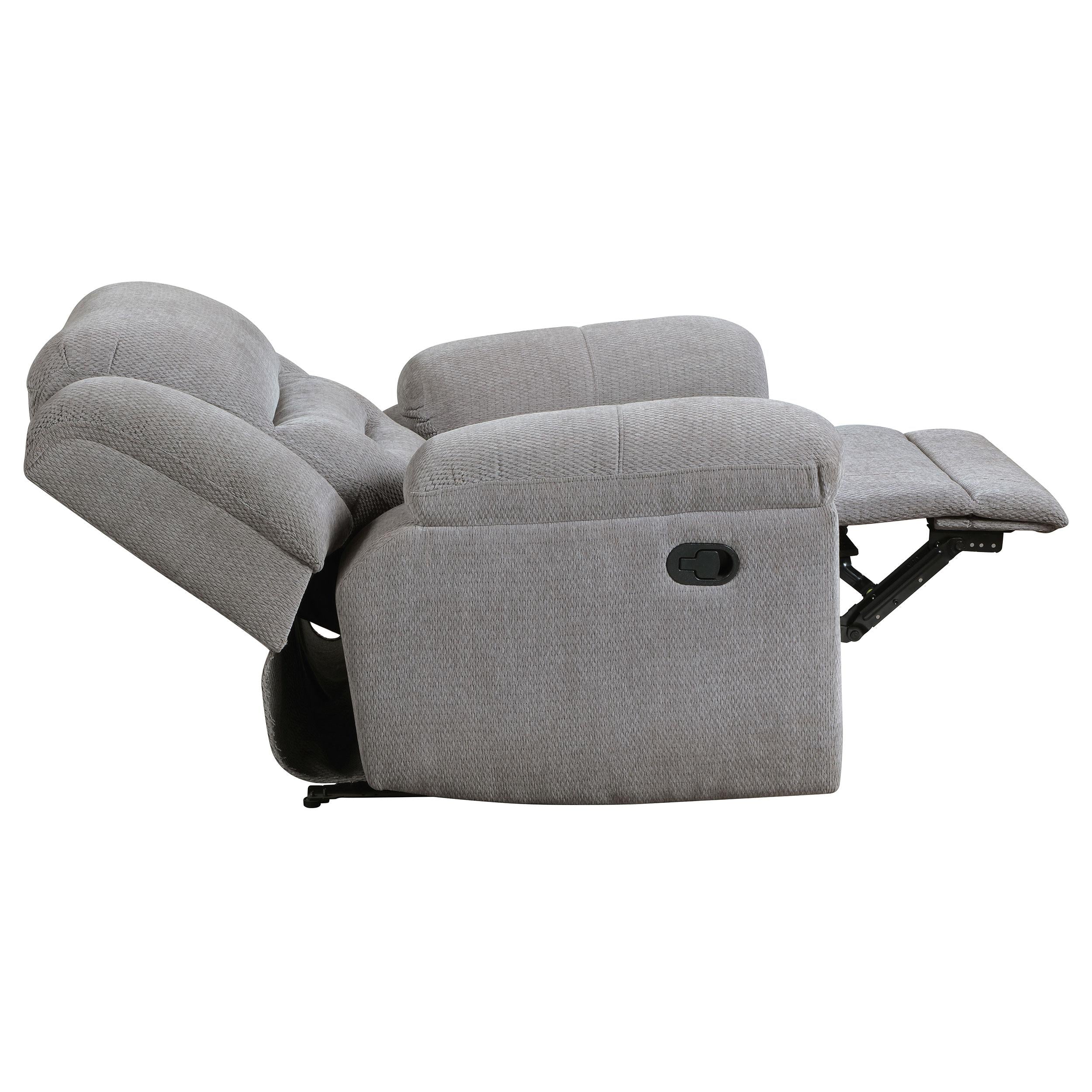  Coaster Furniture Gilson 602553 Chenille Upholstered Glider Recliner Chair - Grey IMAGE 8
