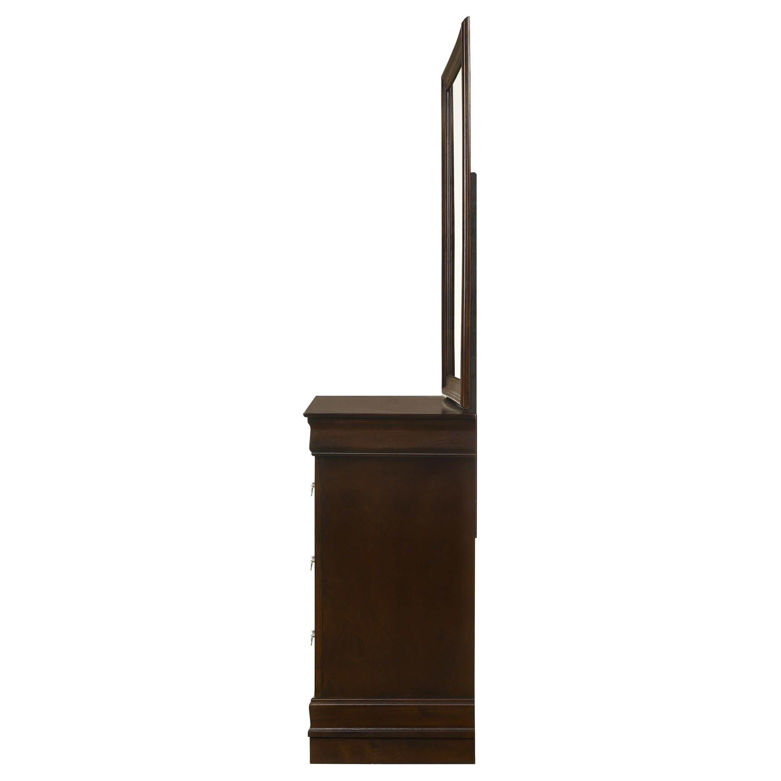  Coaster Furniture Louis Philippe 202413M 6-Drawer Dresser with Mirror - Cappuccino IMAGE 5