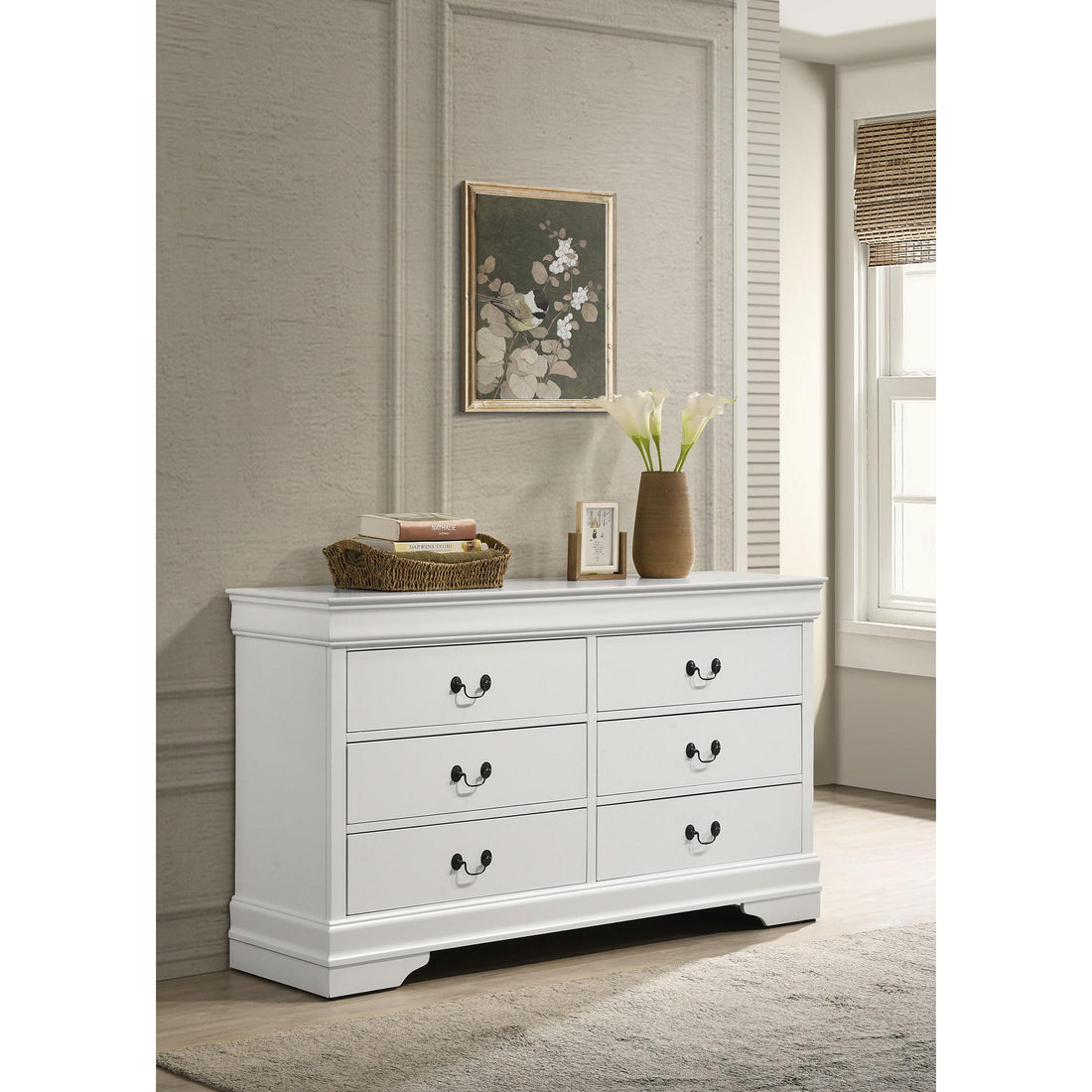  Coaster Furniture Louis Philippe 202443 6-Drawer Dresser - White IMAGE 1