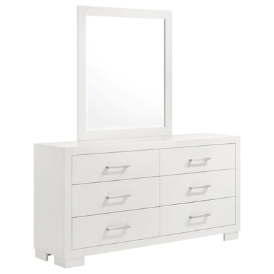  Coaster Furniture Jessica 202993M 6-Drawer Dresser with Mirror - Cream White IMAGE 1