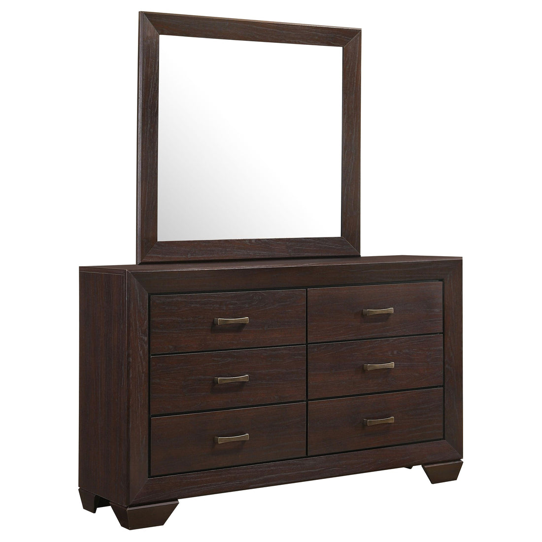  Coaster Furniture Kauffman 204393M 6-Drawer Dresser with Mirror - Dark Cocoa IMAGE 1