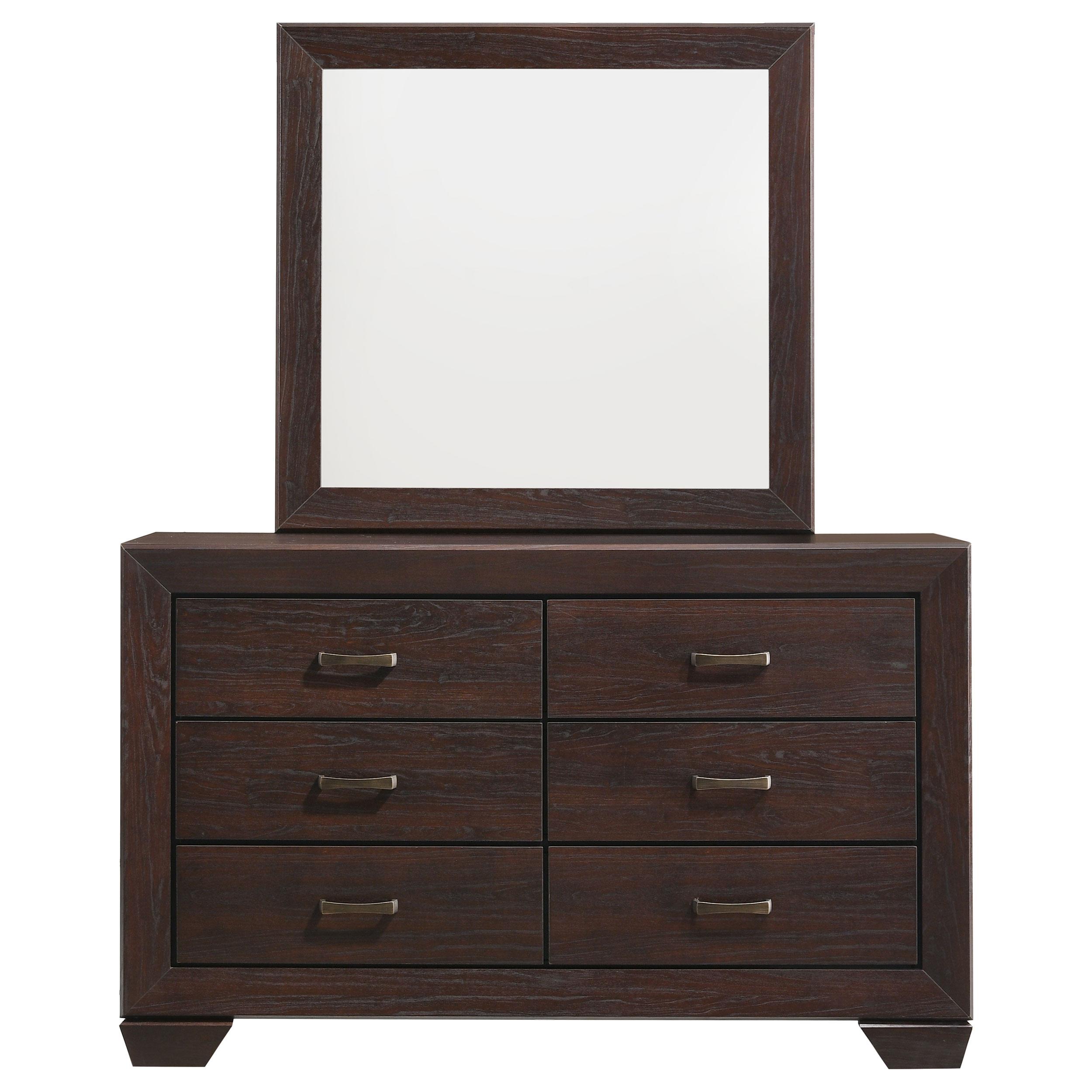  Coaster Furniture Kauffman 204393M 6-Drawer Dresser with Mirror - Dark Cocoa IMAGE 3