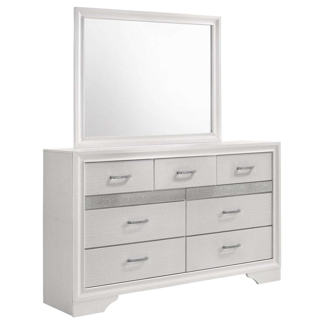  Coaster Furniture Miranda 205113M 7-Drawer Dresser with Mirror - White IMAGE 1