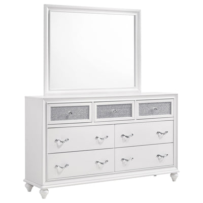 Coaster Furniture Barzini 205893M 7-Drawer Dresser with Mirror - White IMAGE 1