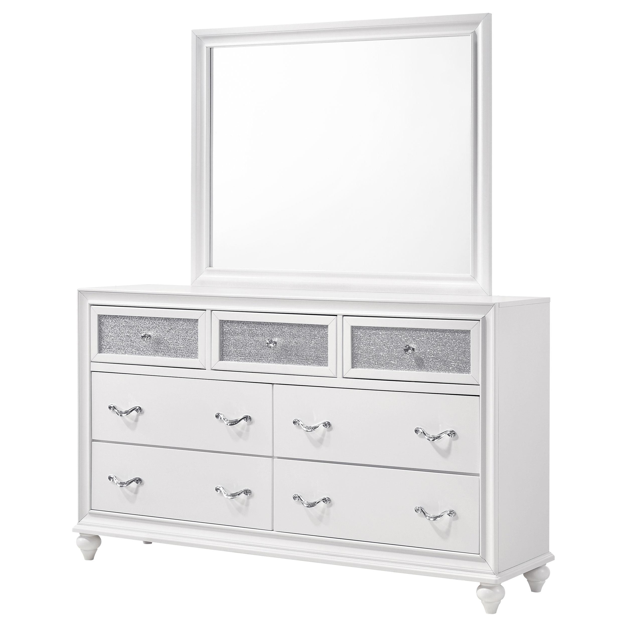  Coaster Furniture Barzini 205893M 7-Drawer Dresser with Mirror - White IMAGE 4