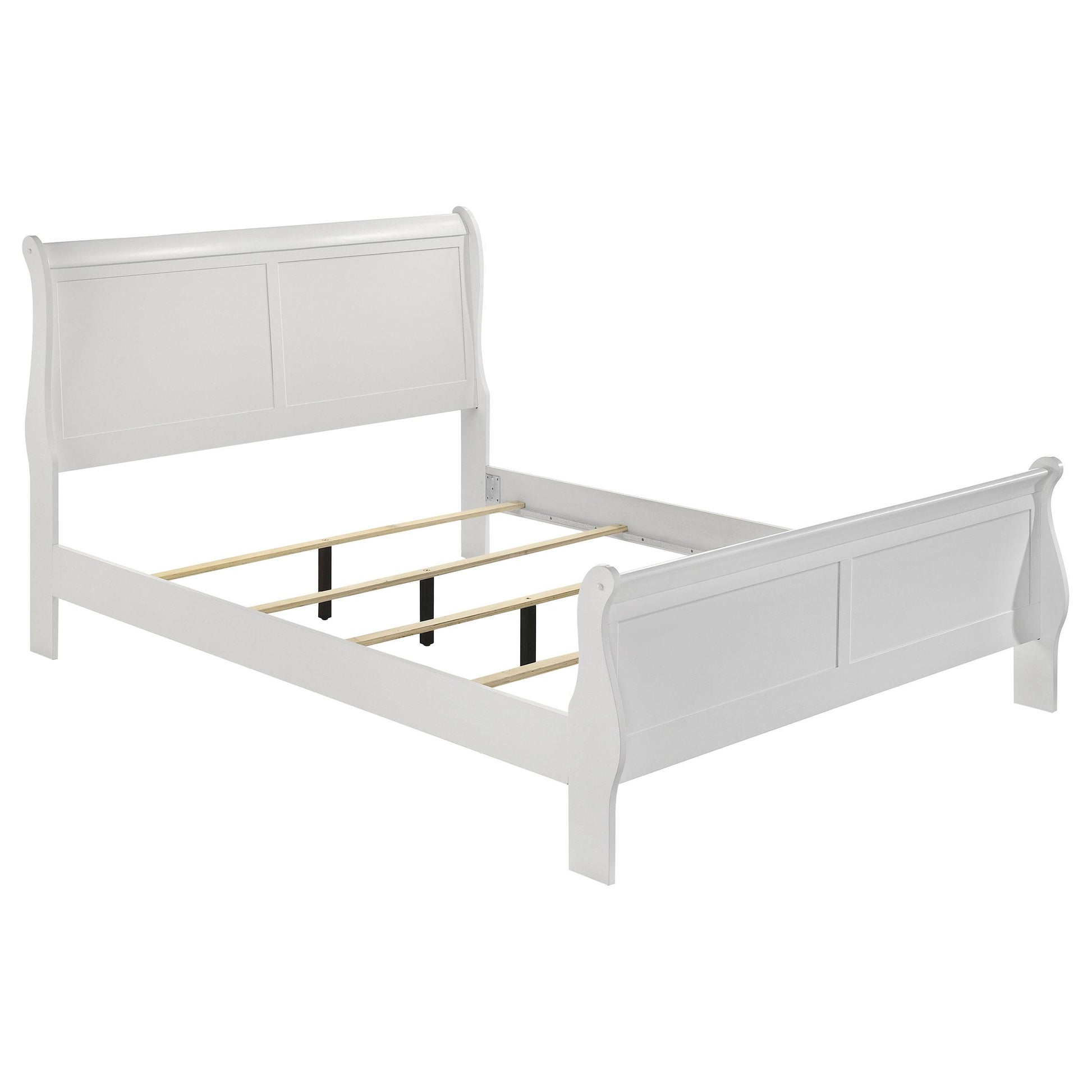  Size_Queen  -- Louis Philippe 202441Q 47-inch Queen Sleigh Panel Bed - White IMAGE 1