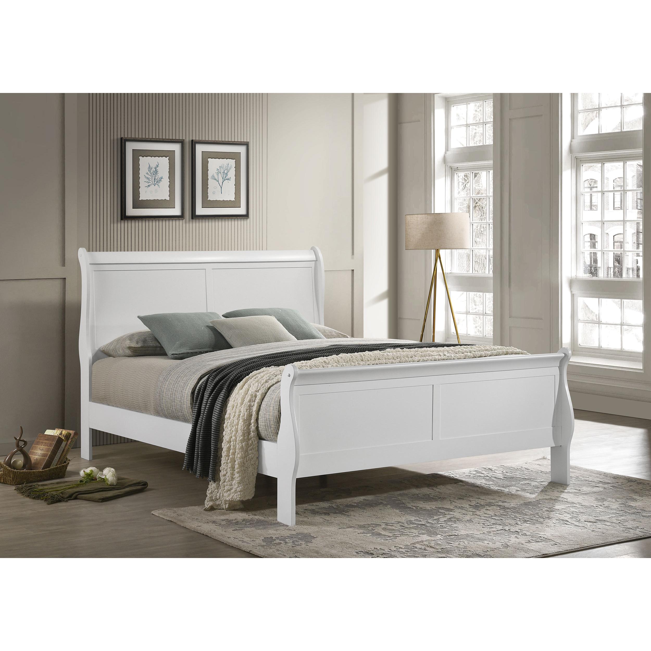  Size_Queen  -- Louis Philippe 202441Q 47-inch Queen Sleigh Panel Bed - White IMAGE 2