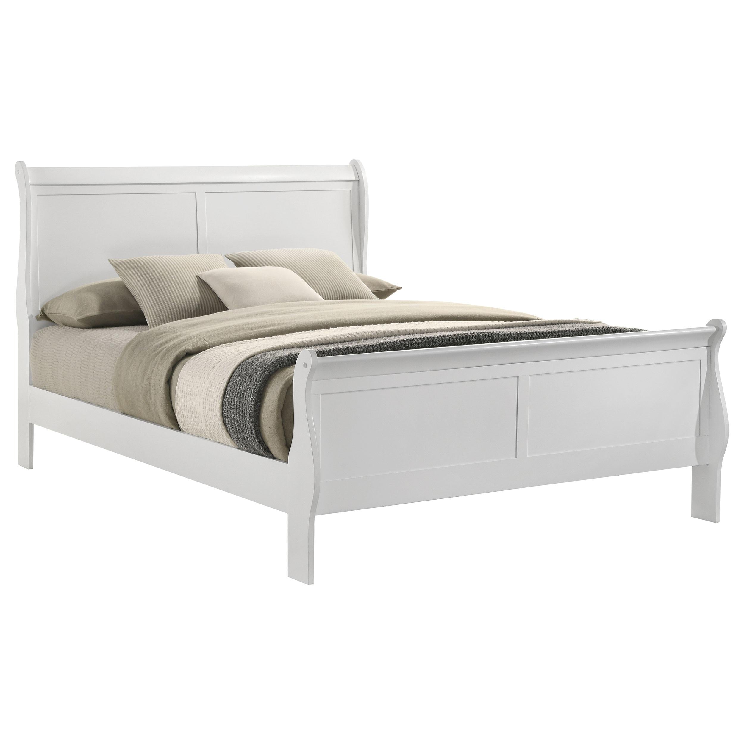  Size_Queen  -- Louis Philippe 202441Q 47-inch Queen Sleigh Panel Bed - White IMAGE 3