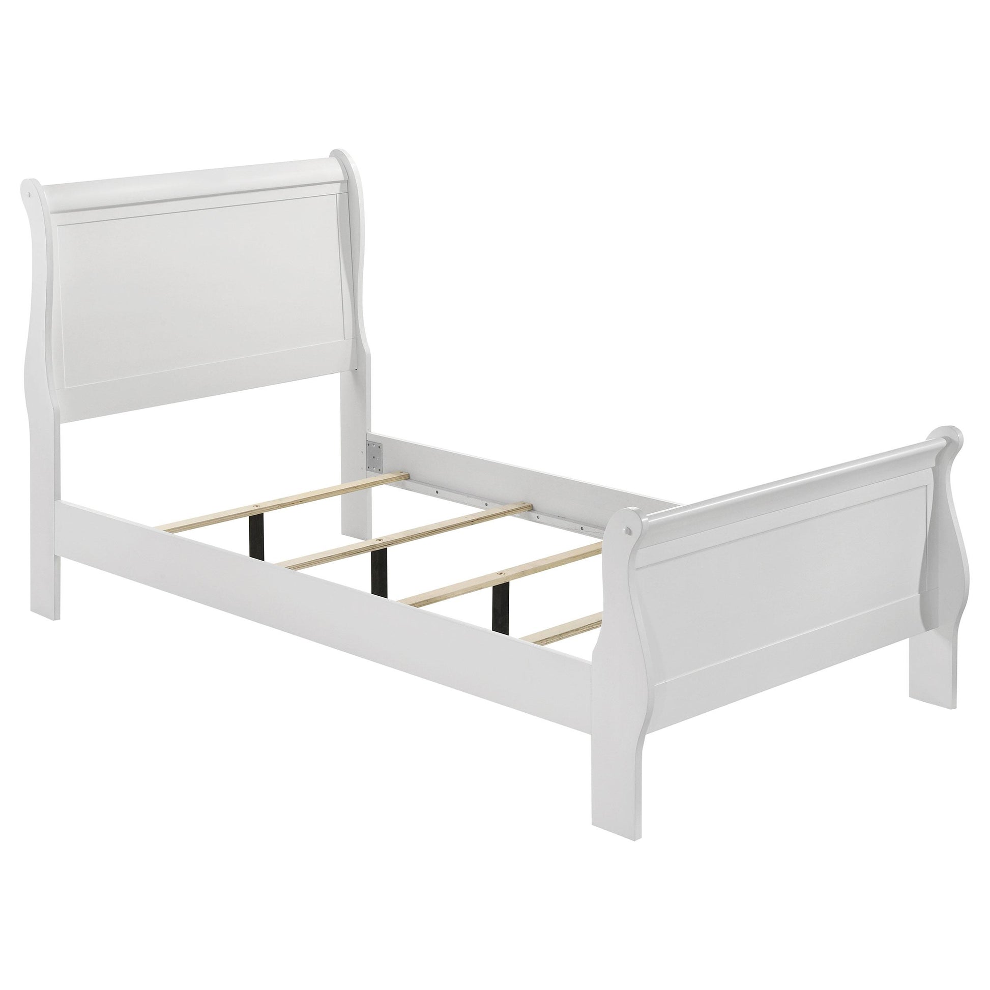  Size_Twin  -- Louis Philippe 202441T 47-inch Twin Sleigh Panel Bed - White IMAGE 1