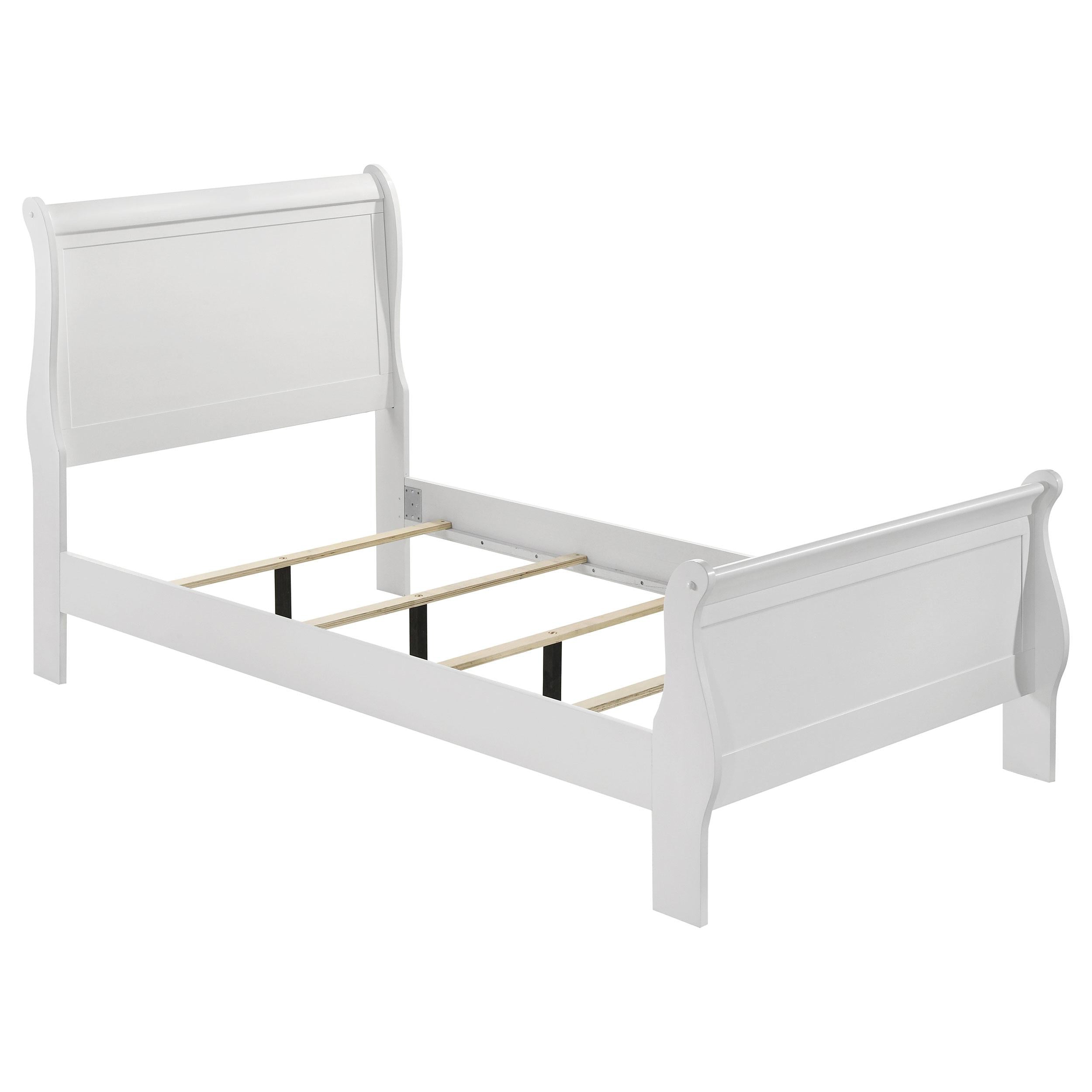  Size_Twin  -- Louis Philippe 202441T 47-inch Twin Sleigh Panel Bed - White IMAGE 1