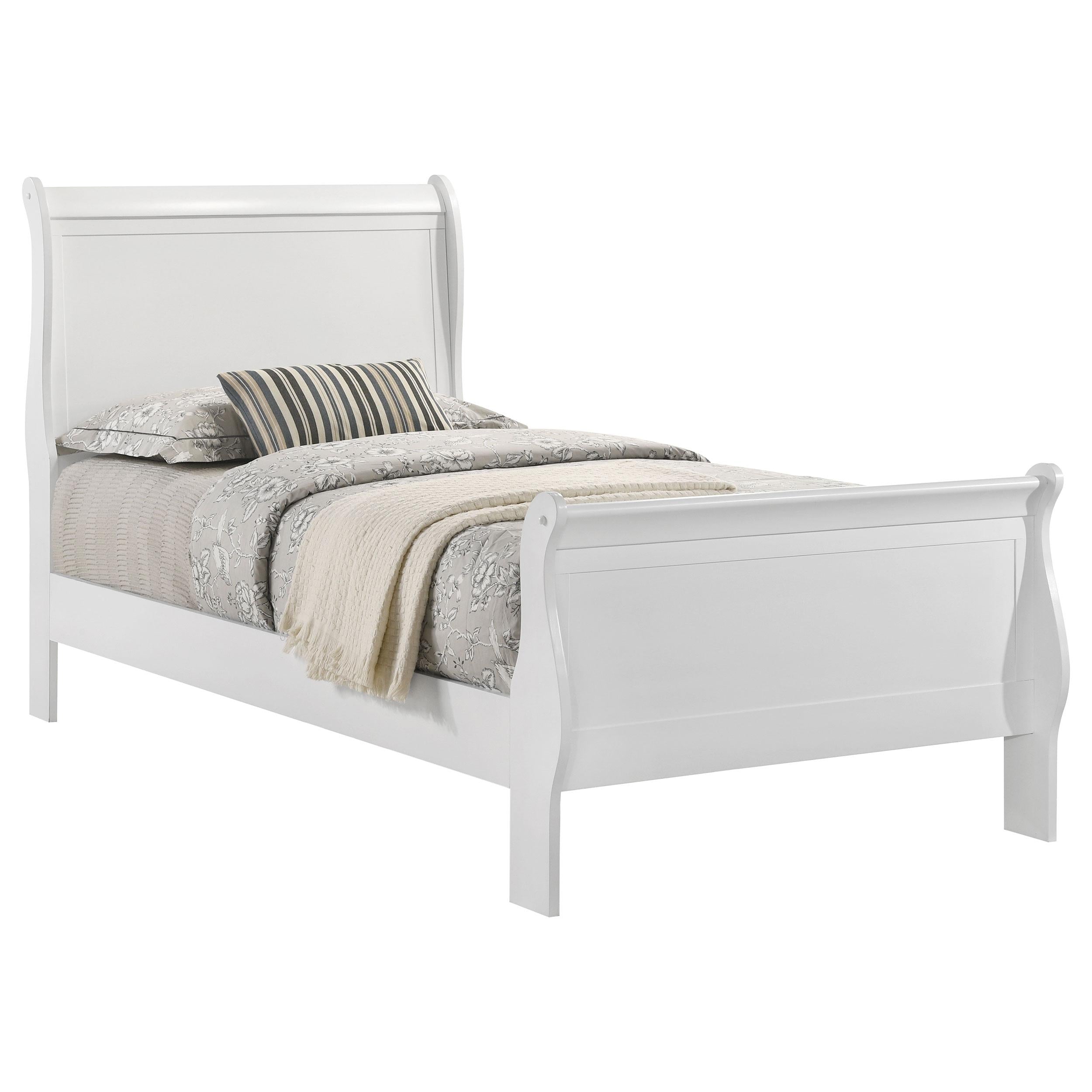  Size_Twin  -- Louis Philippe 202441T 47-inch Twin Sleigh Panel Bed - White IMAGE 3