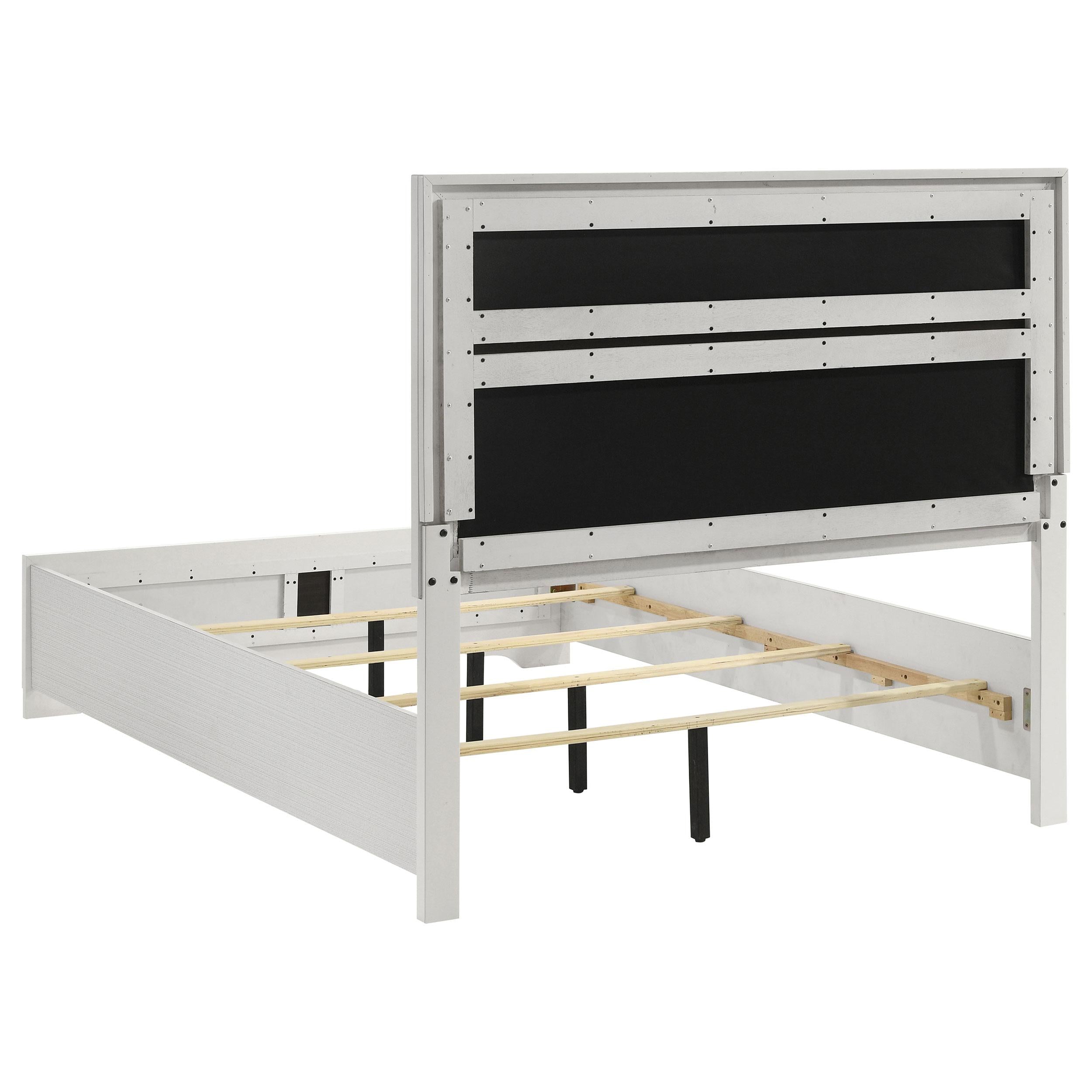  Size_Queen  -- Miranda 205110Q 54-inch Upholstered Queen Panel Bed - White IMAGE 5