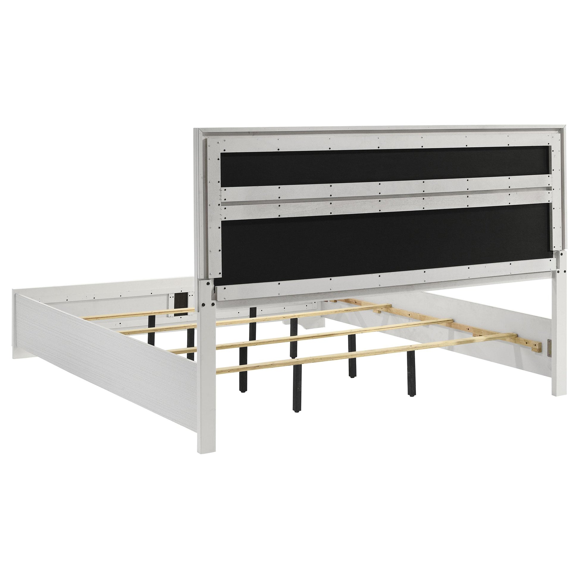  Size_King  -- Miranda 205110KE 54-inch Upholstered Eastern King Panel Bed - White IMAGE 5