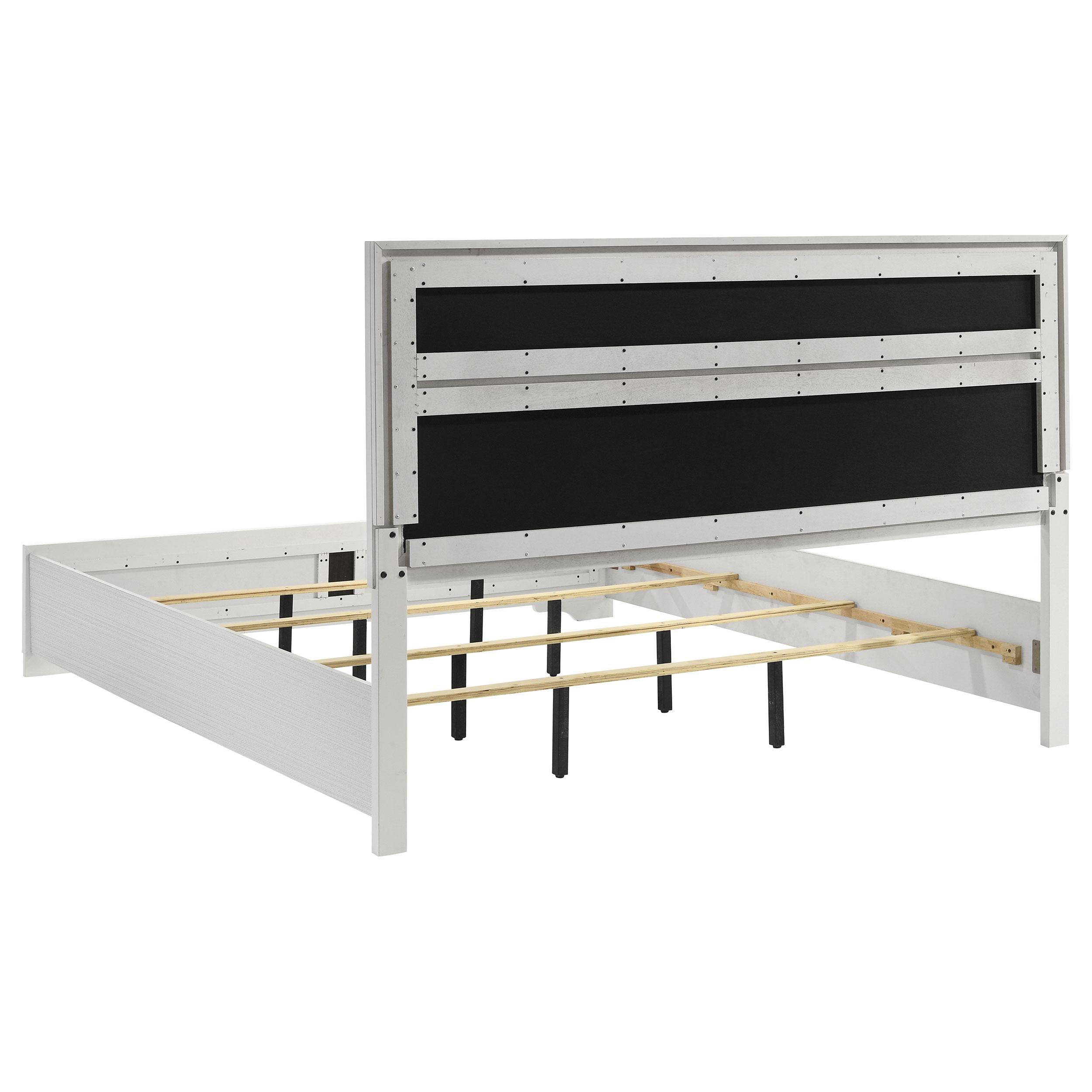  Size_King  -- Miranda 205110KE 54-inch Upholstered Eastern King Panel Bed - White IMAGE 5