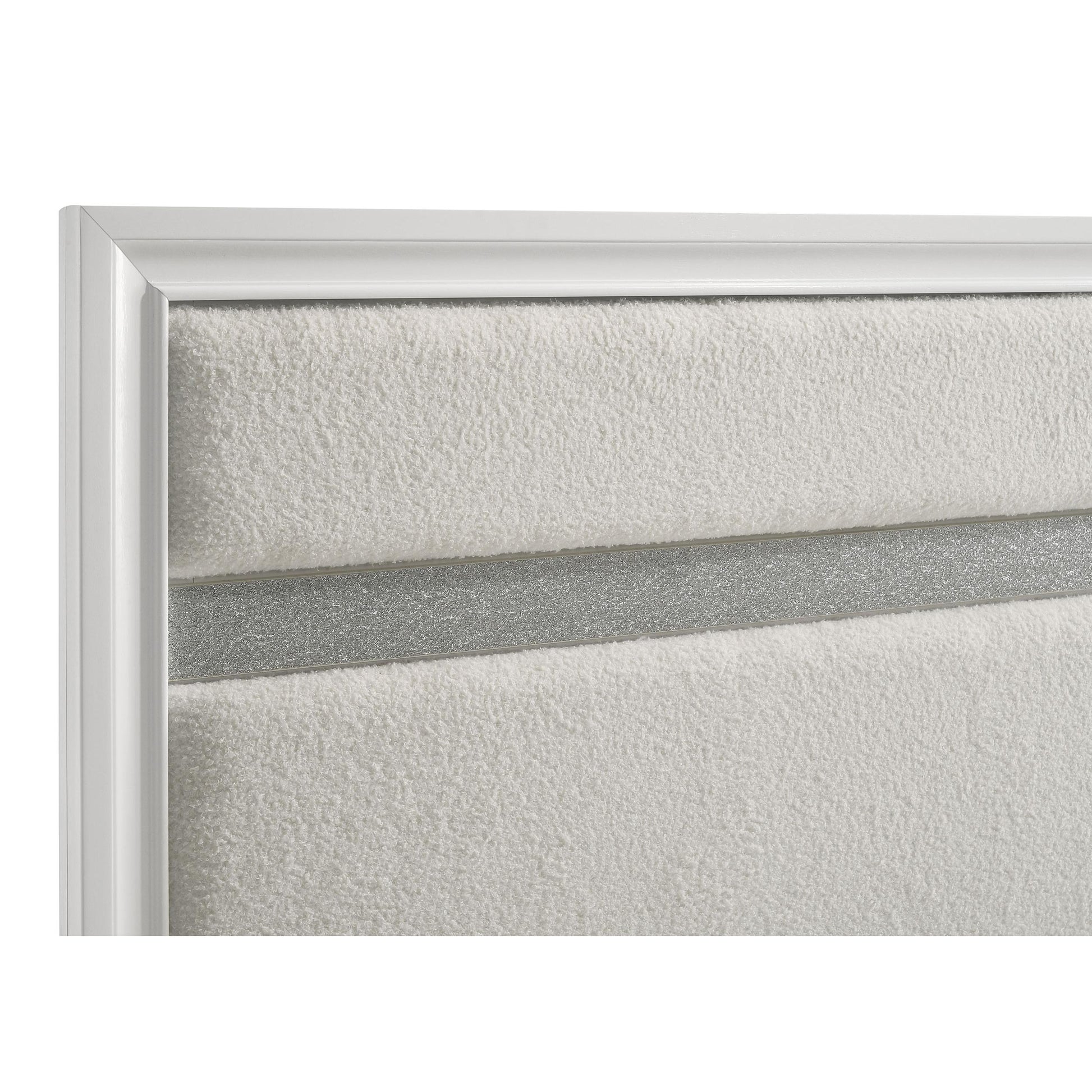  Size_King  -- Miranda 205110KE 54-inch Upholstered Eastern King Panel Bed - White IMAGE 8