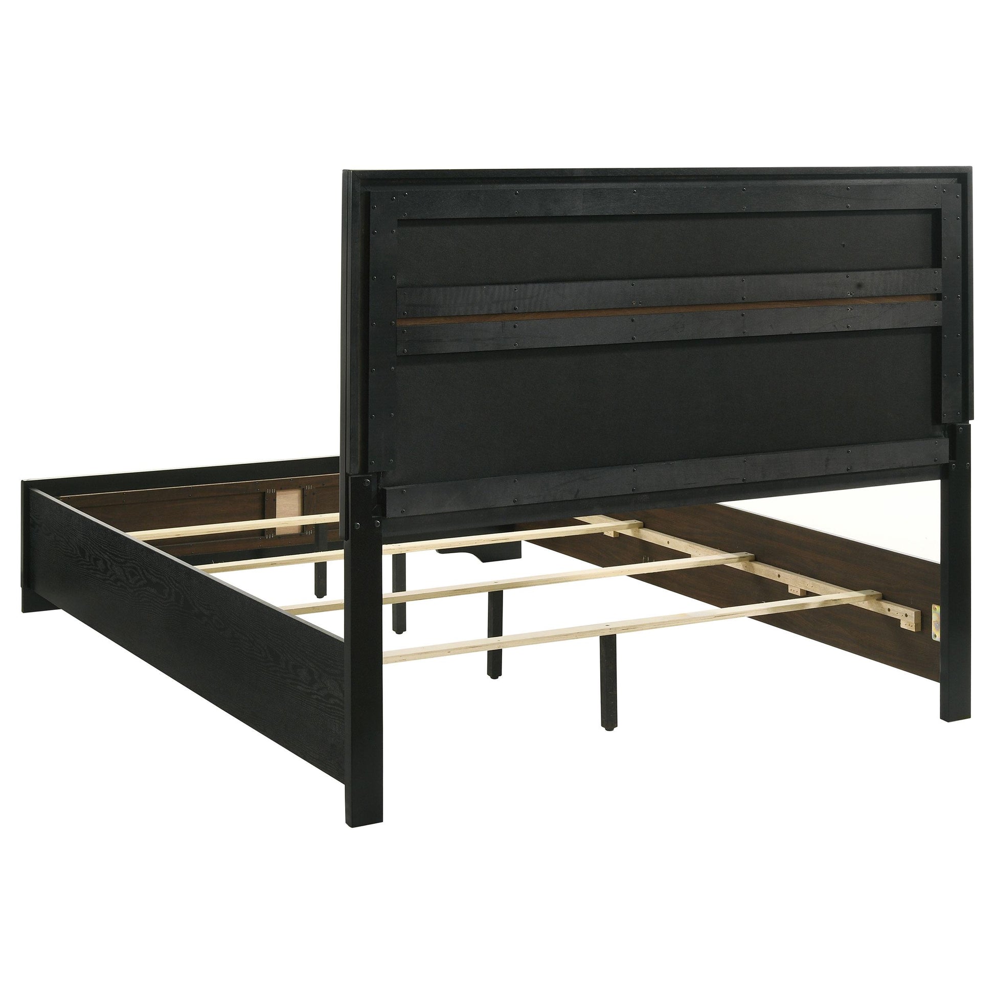 Size_Queen  -- Miranda 206360Q 54-inch Upholstered Queen Panel Bed - Black IMAGE 4
